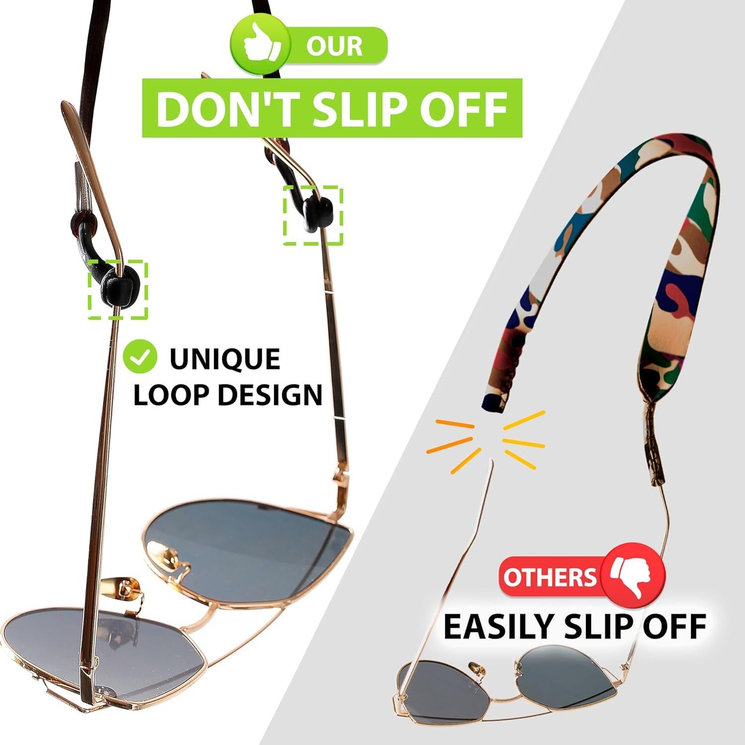 Soporte para Gafas SIGONNA - Cadena Ajustable Negra para Deportes