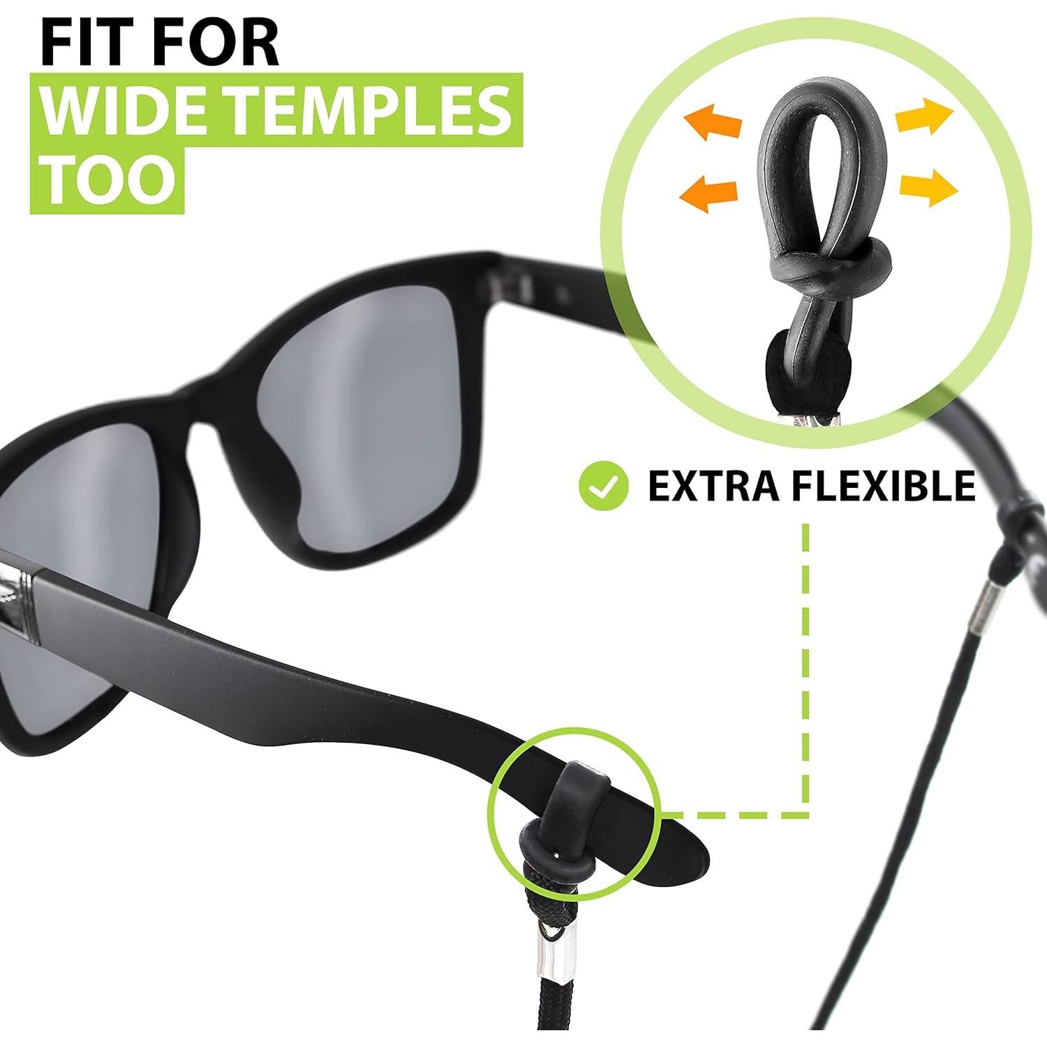 Soporte para Gafas SIGONNA - Cadena Ajustable Negra para Deportes