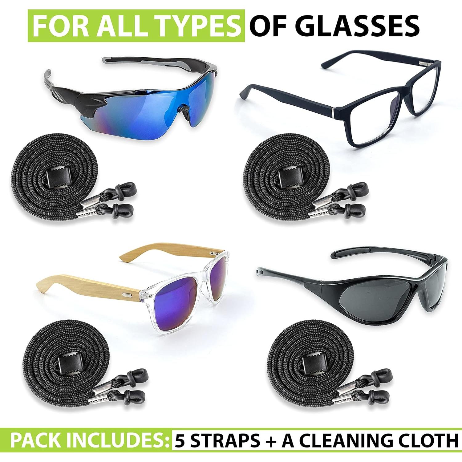 Soporte para Gafas SIGONNA - Cadena Ajustable Negra para Deportes