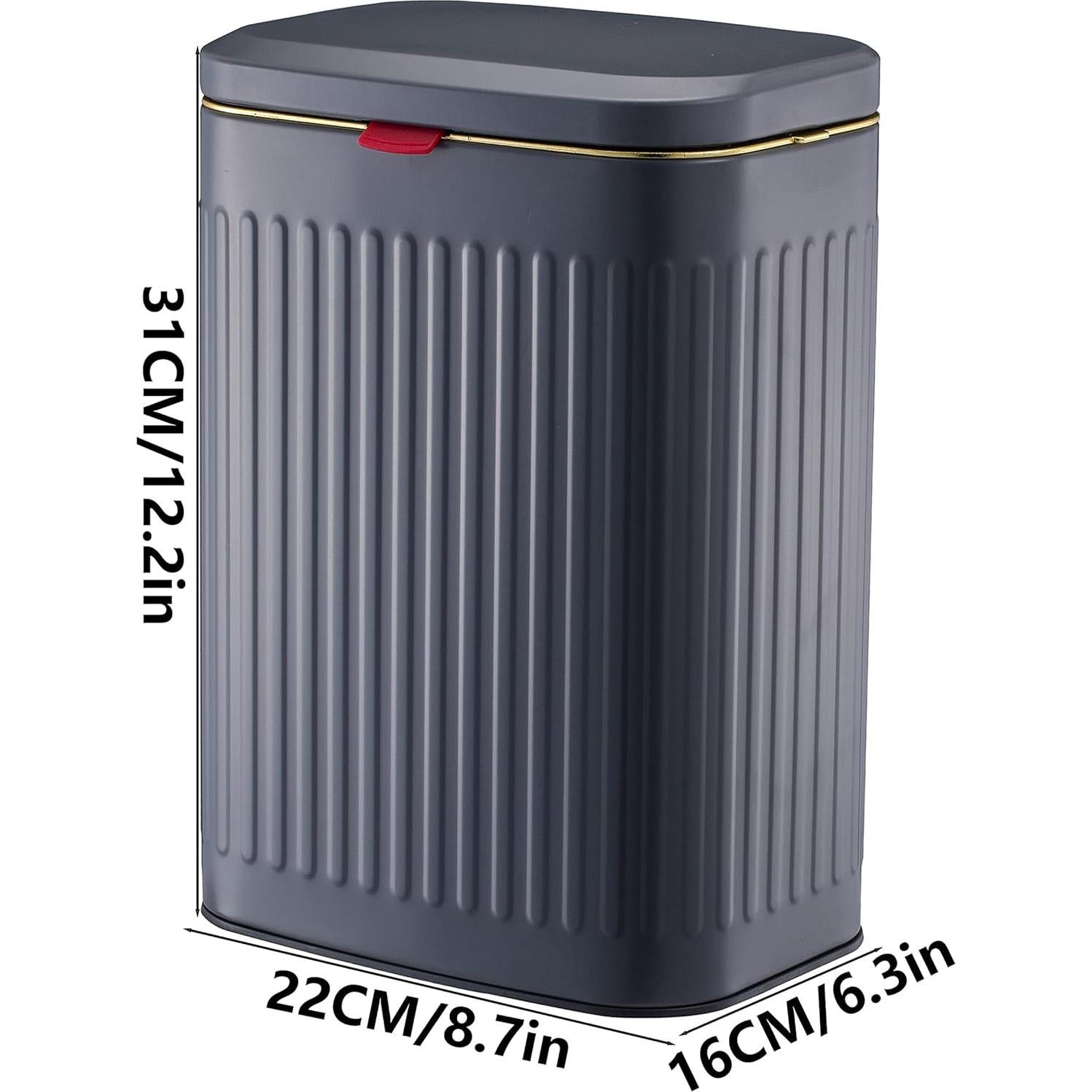 Bote de Basura Smartbin 8L Acero al Carbono Gris Tapa Deslizante