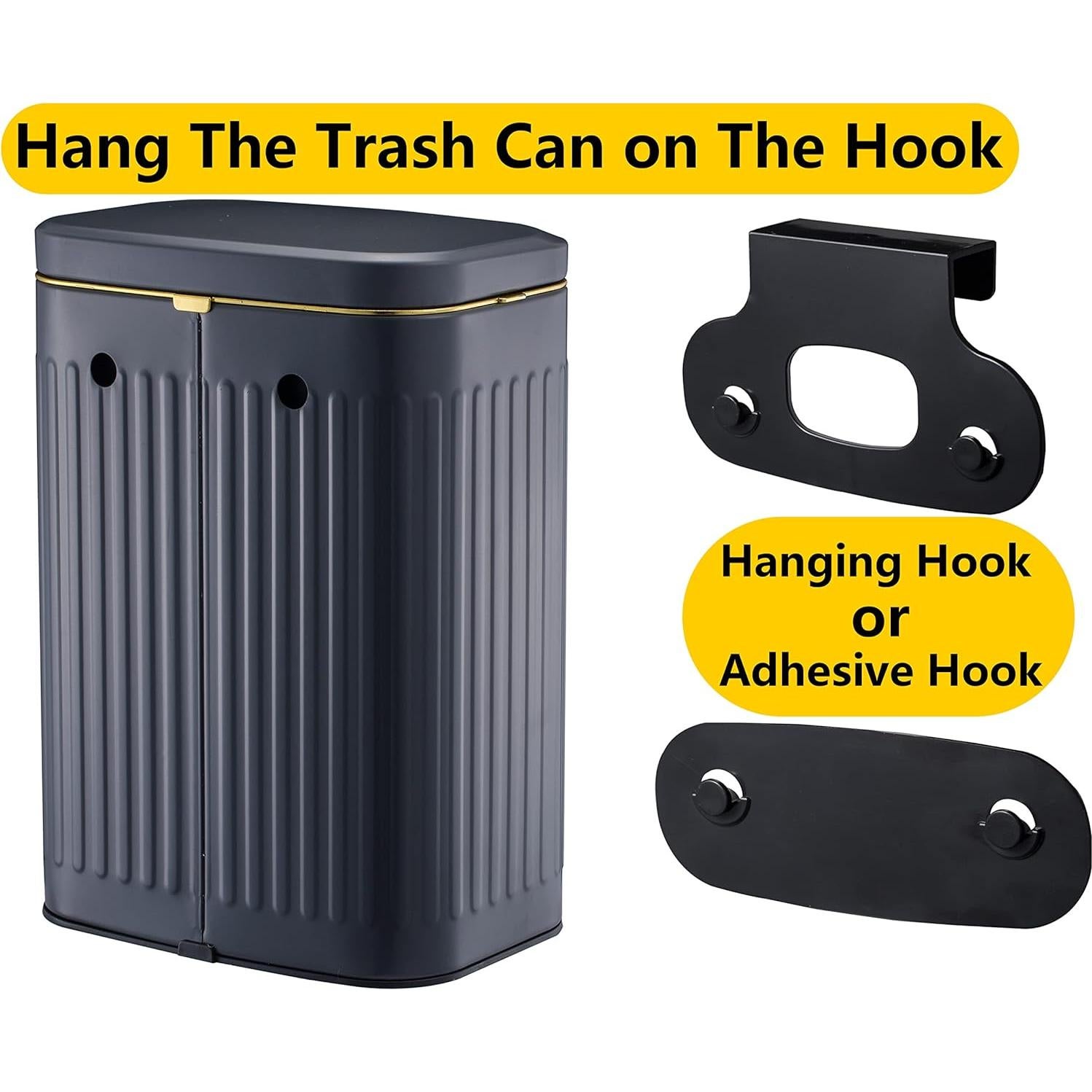 Bote de Basura Smartbin 8L Acero al Carbono Gris Tapa Deslizante