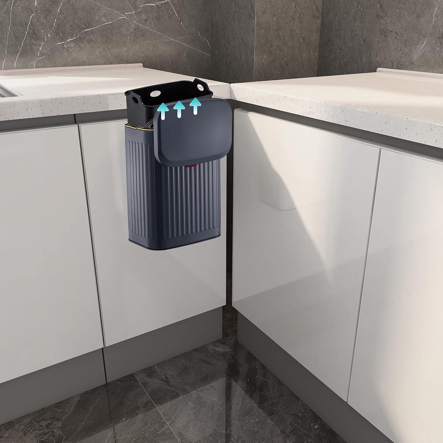 Bote de Basura Smartbin 8L Acero al Carbono Gris Tapa Deslizante