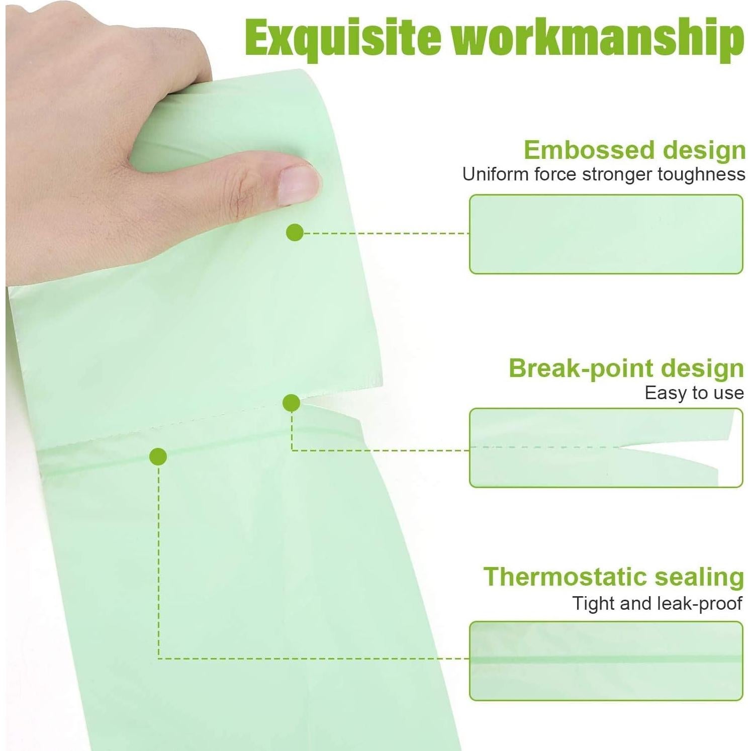 Bolsas de Basura Pequeñas YHEEL 1.2 Galones Verde 150 Unidades