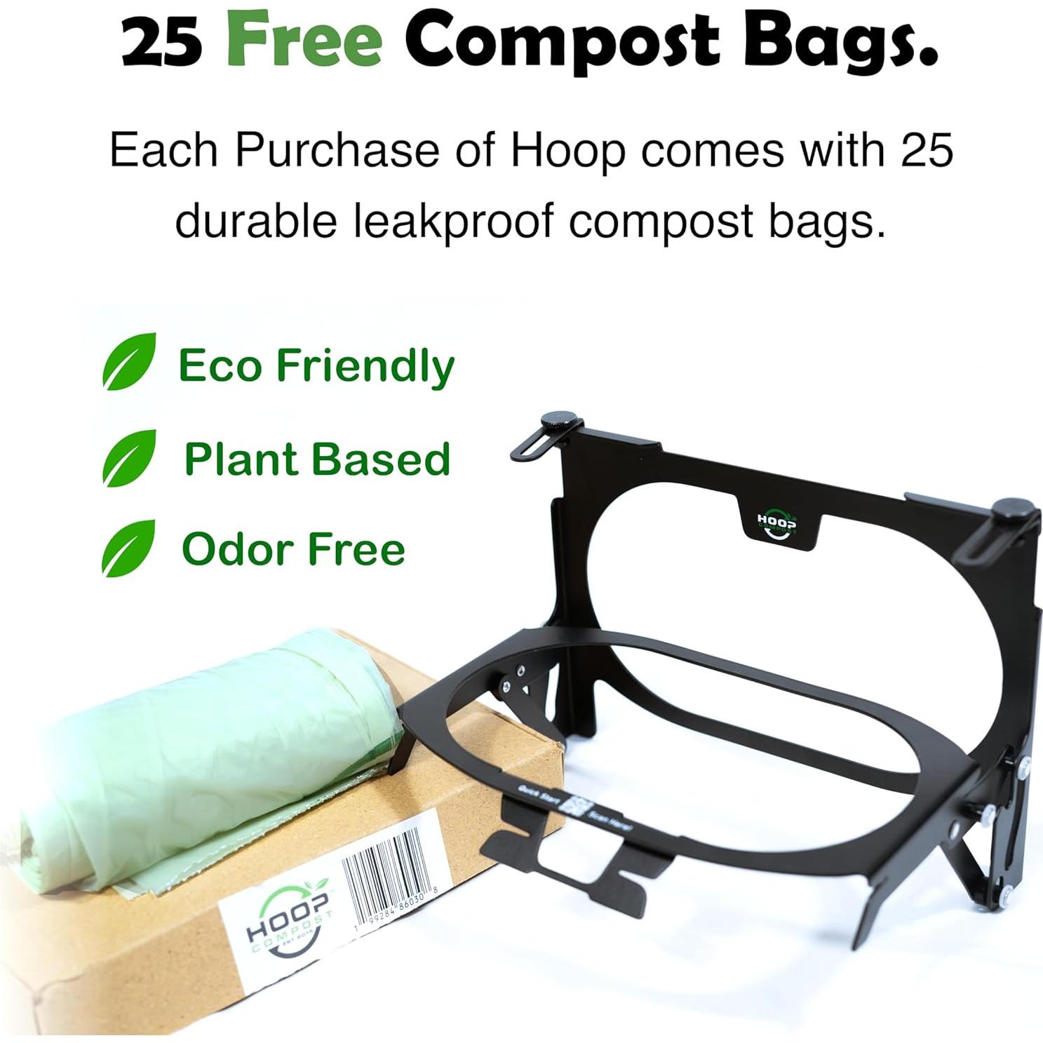 Cubo de Compostaje Hoop + 25 Bolsas Compostables 3 Gal