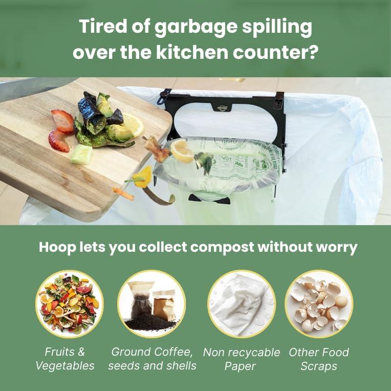 Cubo de Compostaje Hoop + 25 Bolsas Compostables 3 Gal