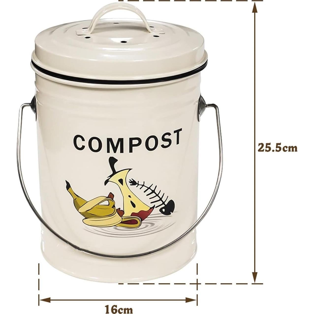 Cubo de Compostaje SOTECH 18,5x18,7x24 cm con Tapa