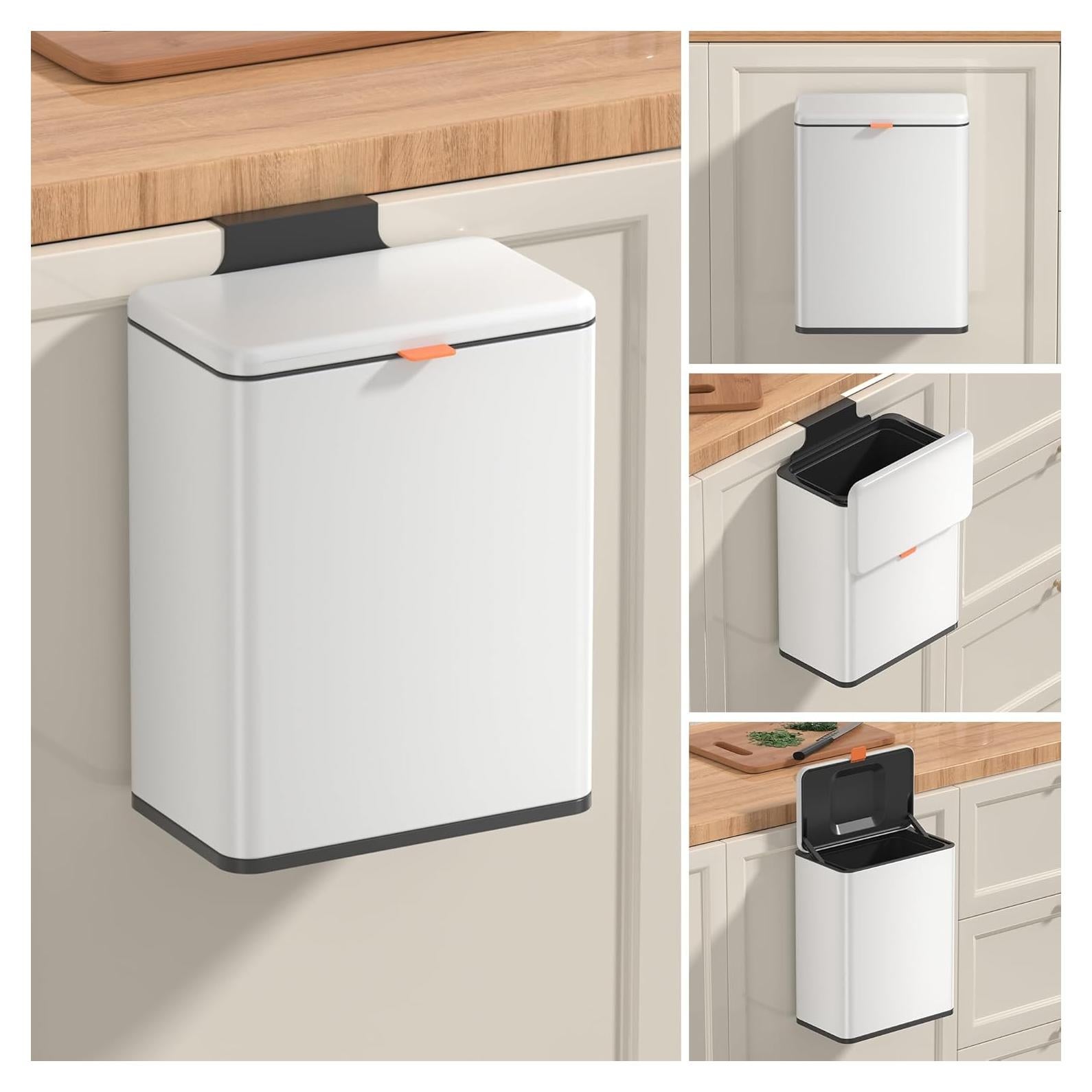 Cubo de Compostaje Mbillion 8L Acero Inoxidable Blanco