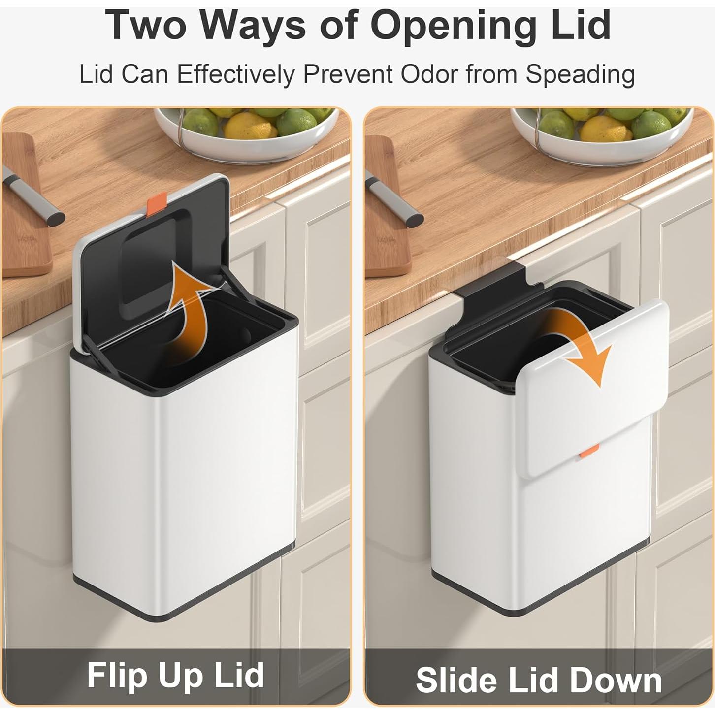 Cubo de Compostaje Mbillion 8L Acero Inoxidable Blanco