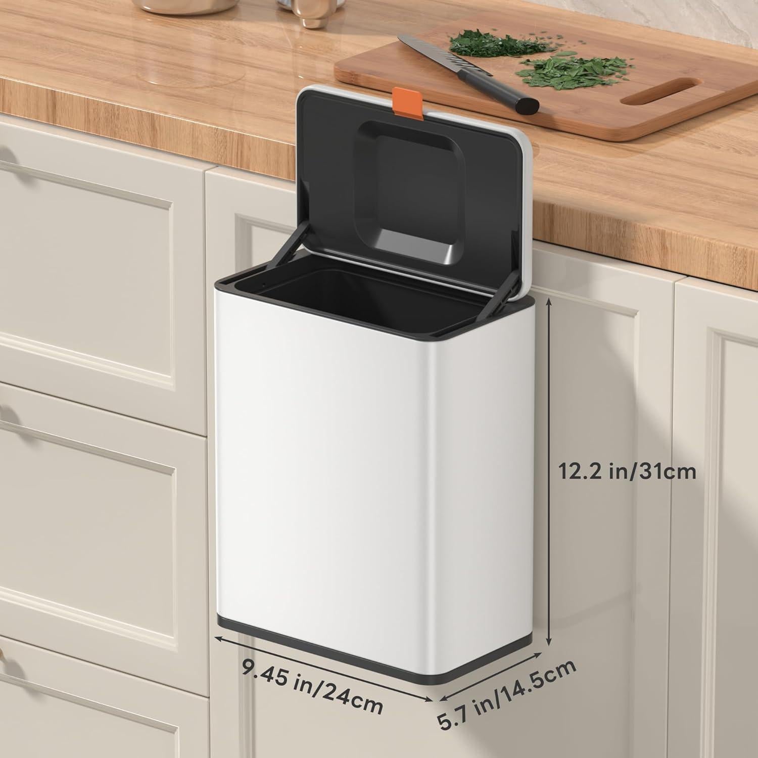 Cubo de Compostaje Mbillion 8L Acero Inoxidable Blanco