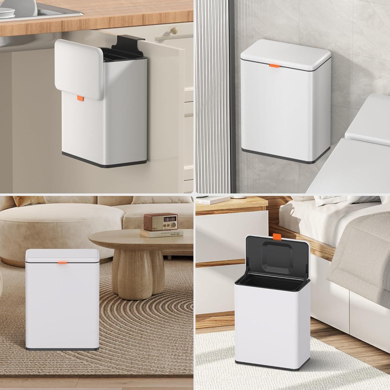 Cubo de Compostaje Mbillion 8L Acero Inoxidable Blanco