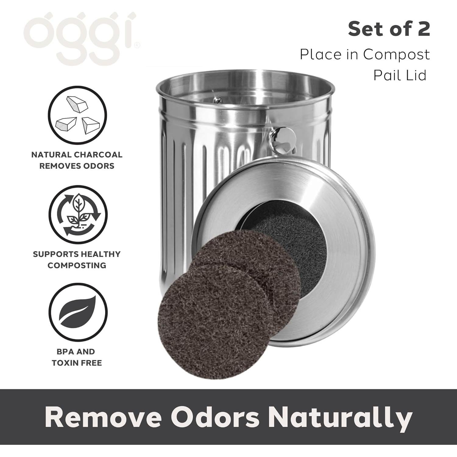 Juego de 2 Filtros de Carbón OGGI para Cubo de Compostaje