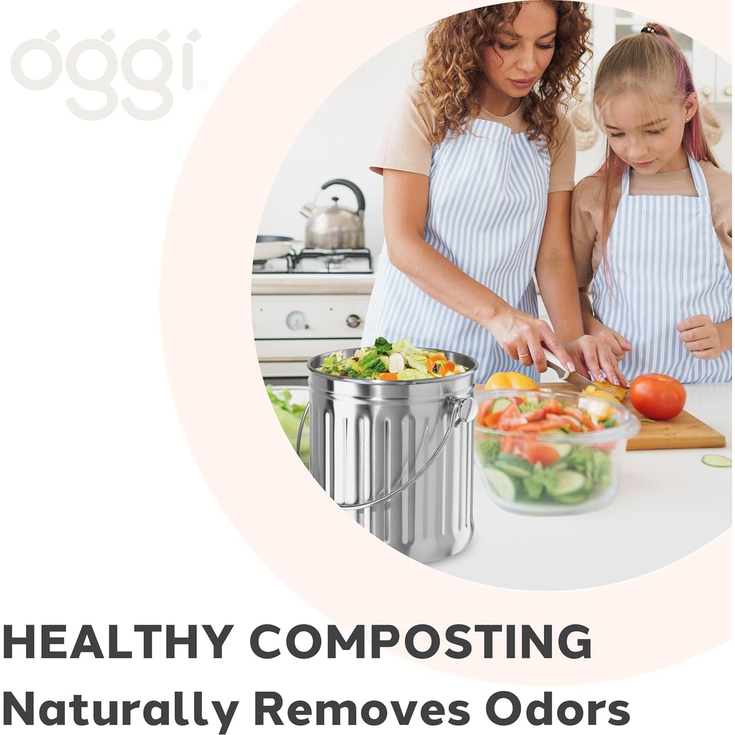 Juego de 2 Filtros de Carbón OGGI para Cubo de Compostaje