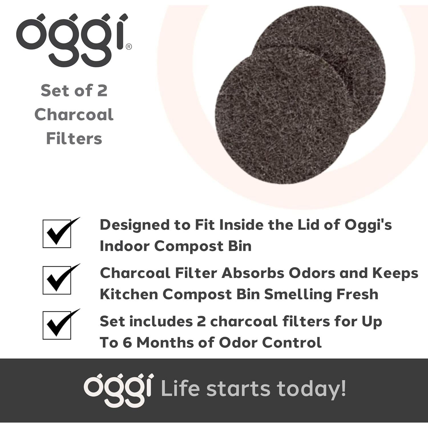 Juego de 2 Filtros de Carbón OGGI para Cubo de Compostaje