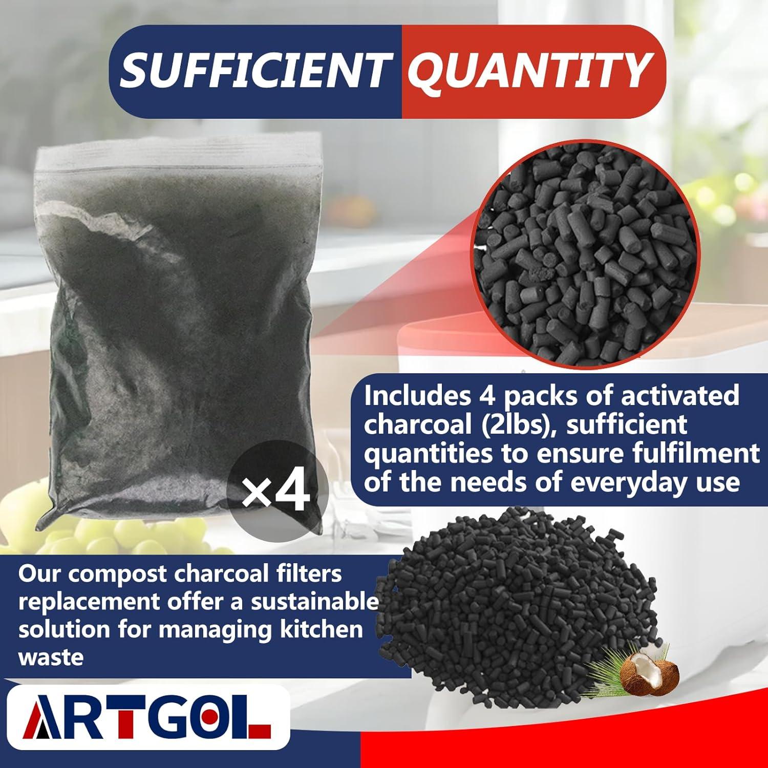Recarga Filtro Carbón Activado Artgol para Compostor IDOO 4 Piezas