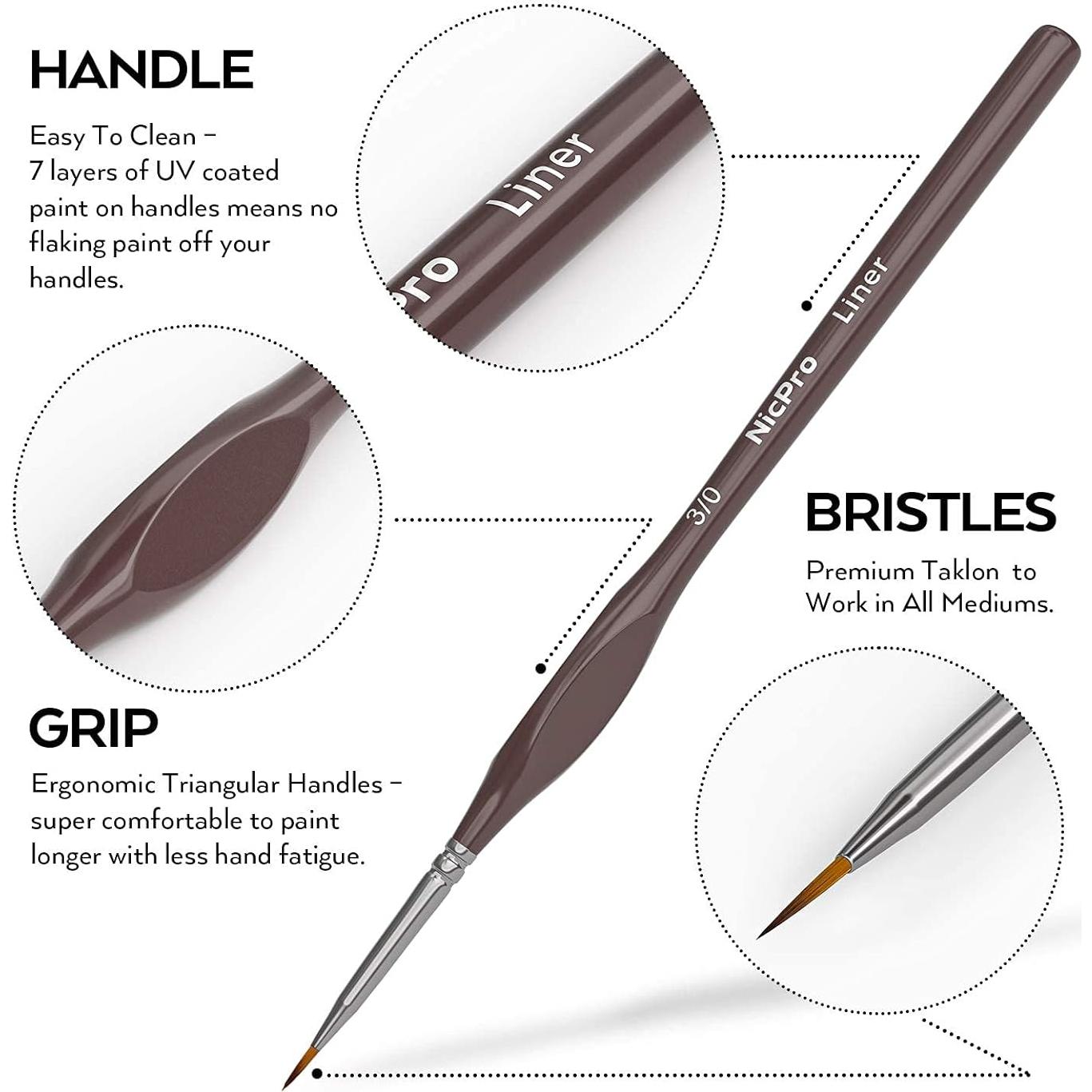 Conjunto de 15 Pinceles de Detalle Nicpro para Pintura