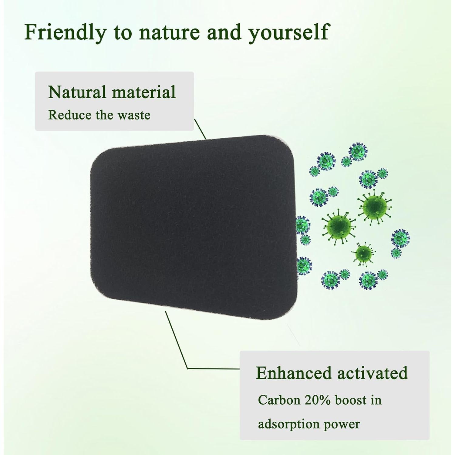 Filtros de Olor Carbón Activado PurifyLogix Ovalados 6 Pzas