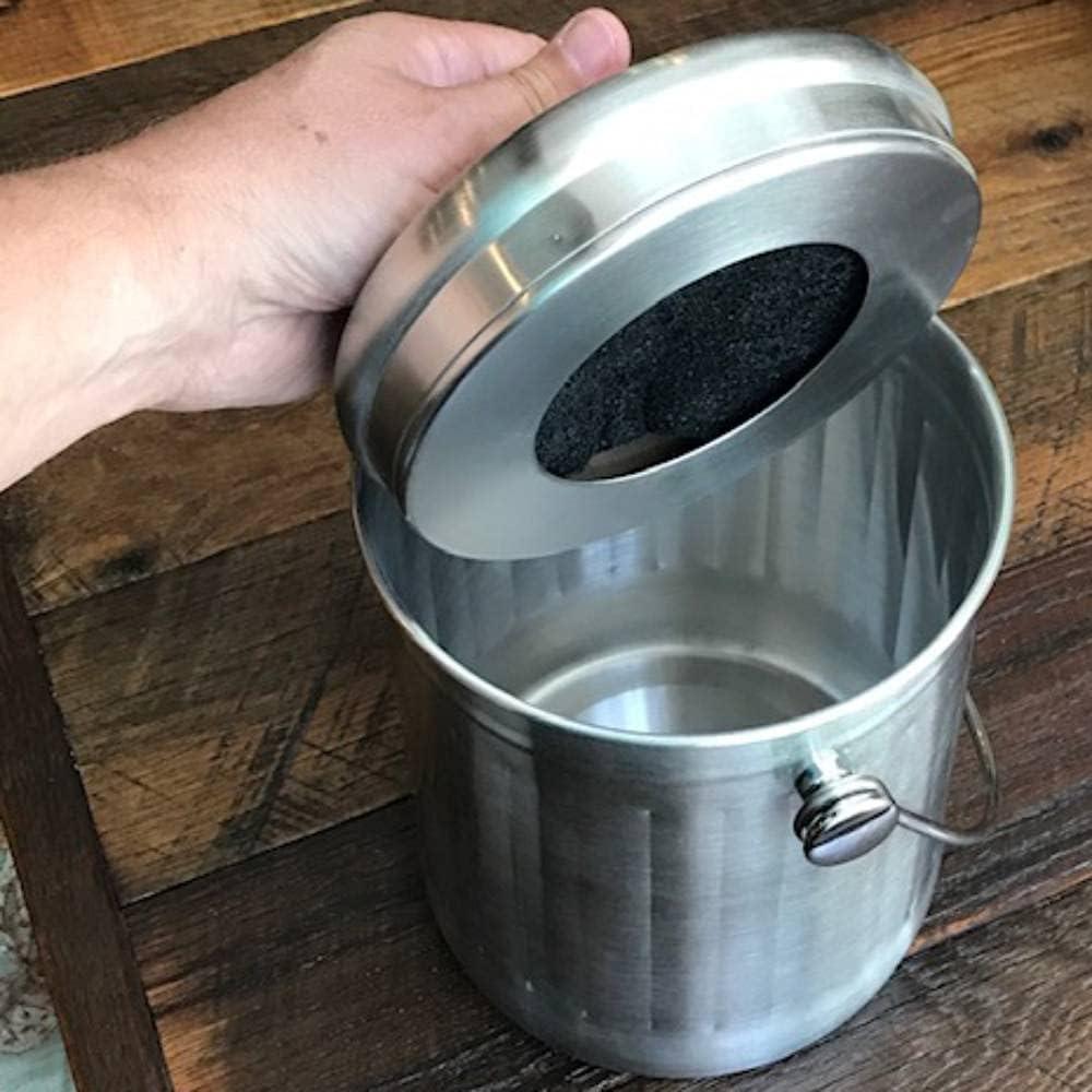 Cubo de Compostaje Lehman's 1 Galón Acero Inoxidable Sin Olores