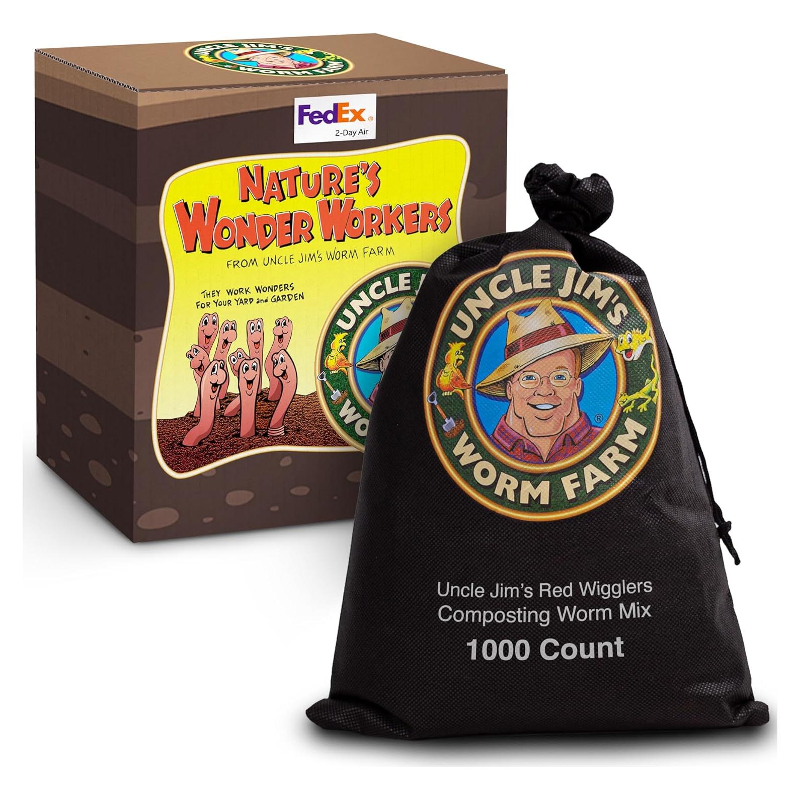 Lombrices Rojas para Compostaje Granja del Tío Jim 1000 Unidades