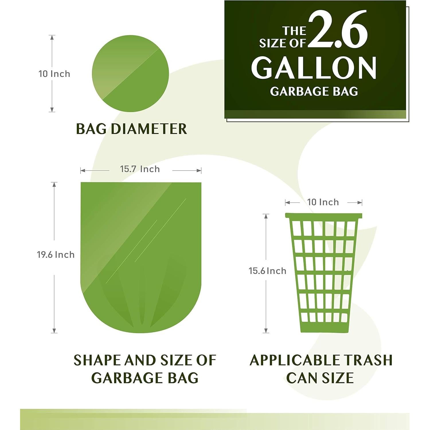 Bolsas de Basura Compostables FORID 10 Litros 150 Unidades