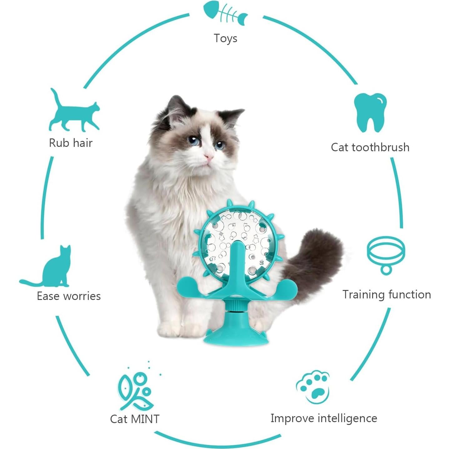 Dispensador de Golosinas Interactivo DOITOOL para Gatos Azul