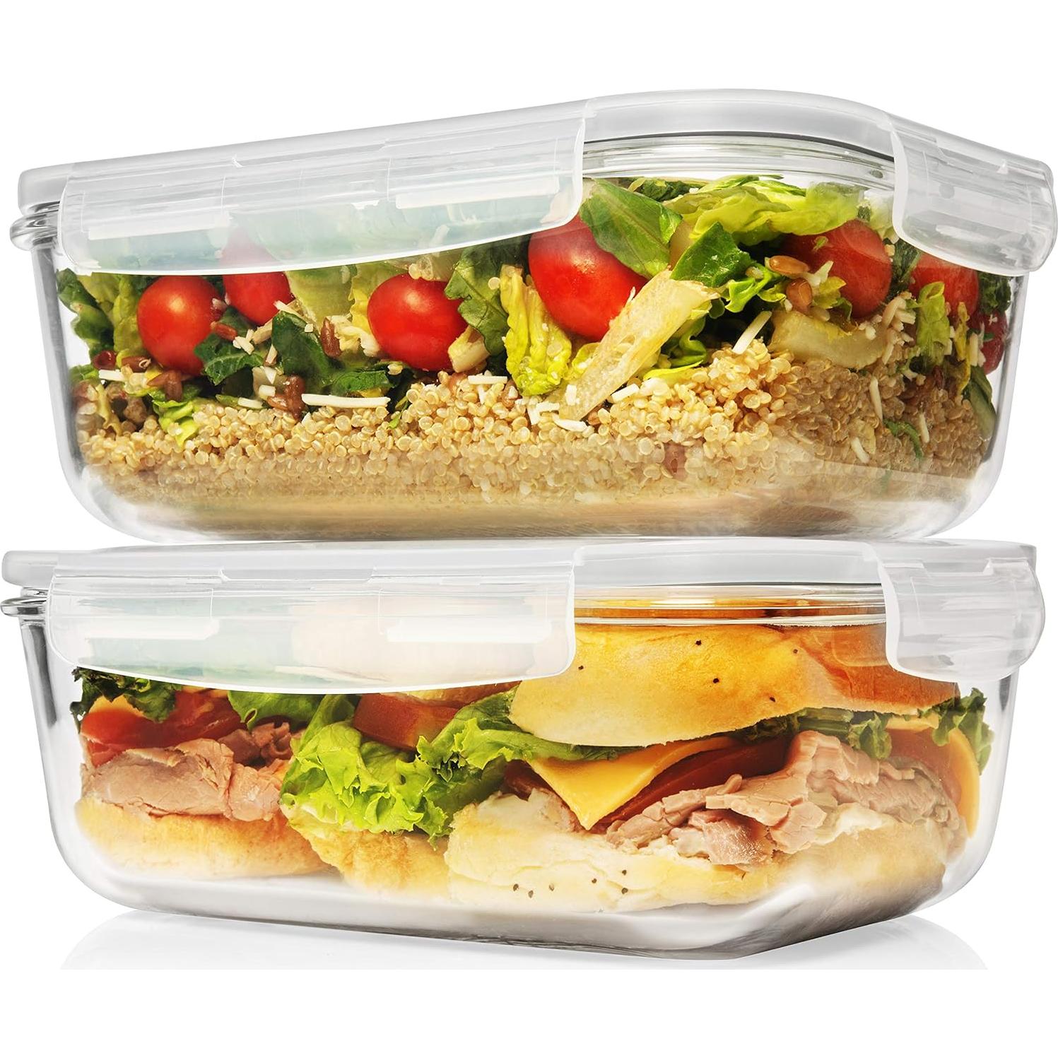 Recipientes de Almacenamiento de Vidrio Razab 8 Tazas 4 Piezas