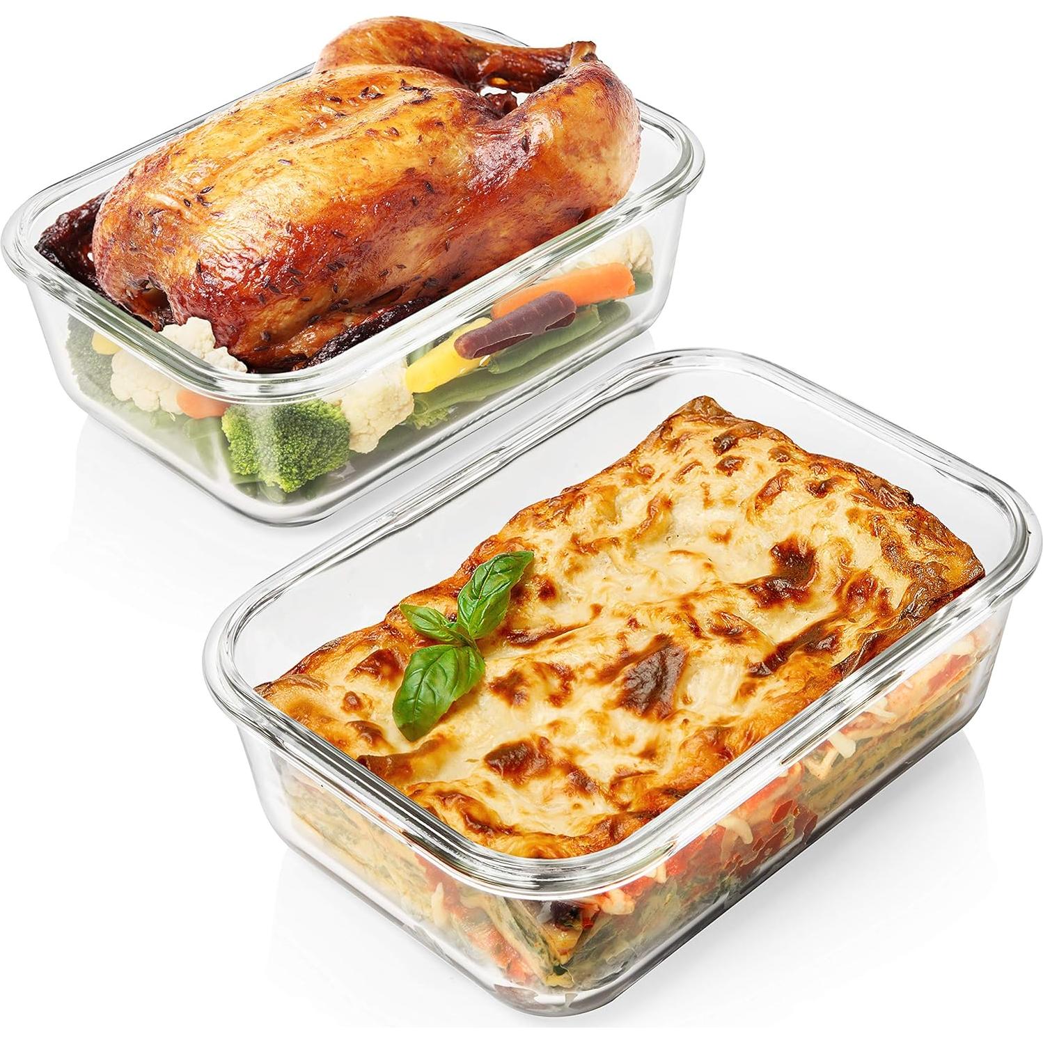 Recipientes de Almacenamiento de Vidrio Razab 8 Tazas 4 Piezas