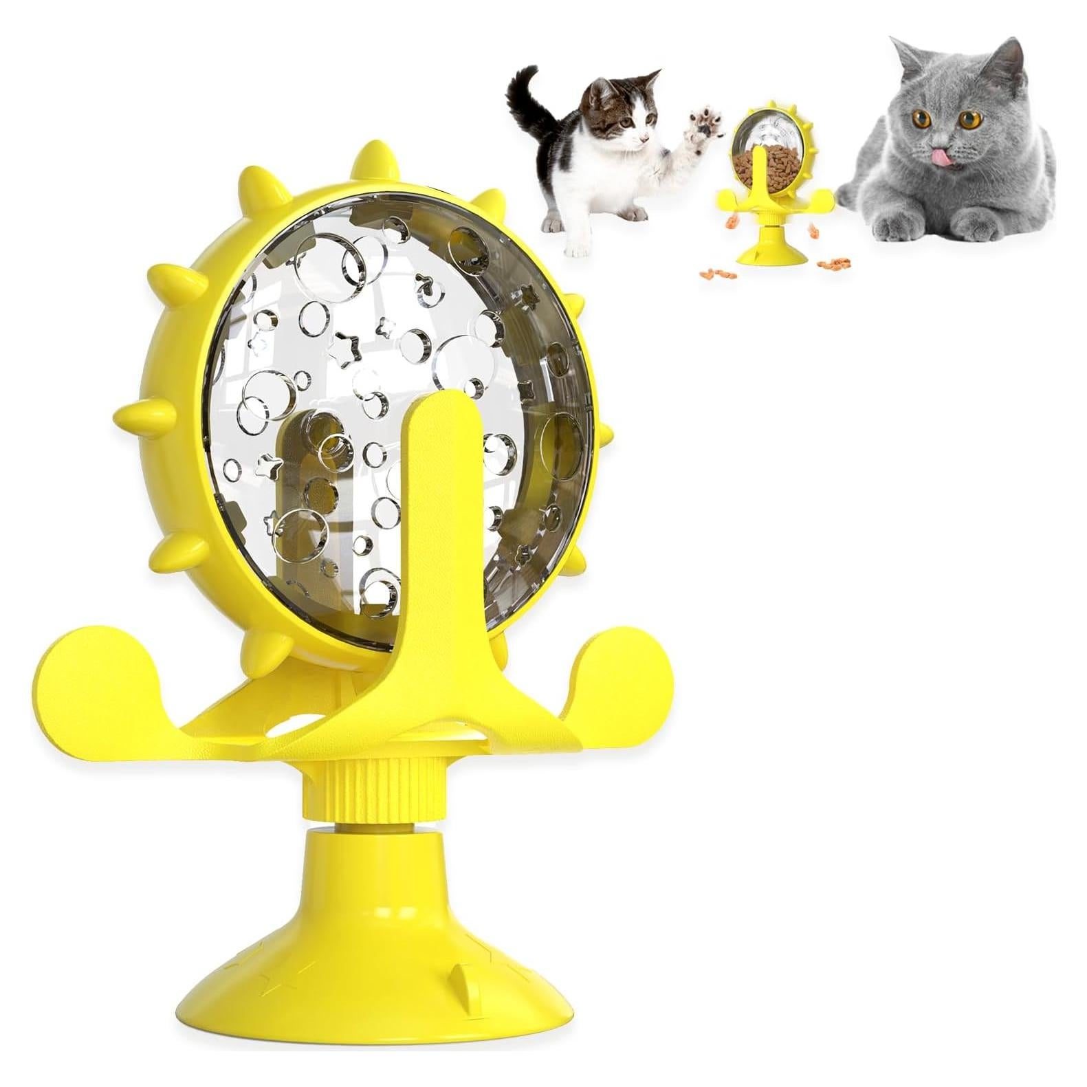 Dispensador de golosinas para mascotas AKAKL Amarillo 360°