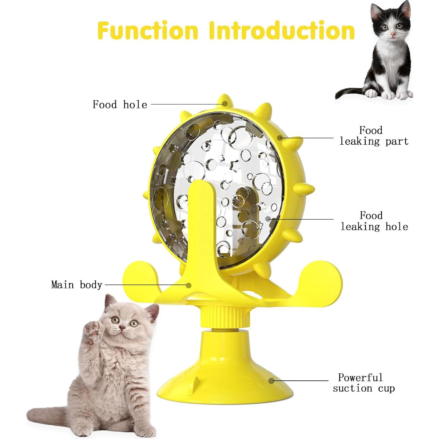 Dispensador de golosinas para mascotas AKAKL Amarillo 360°