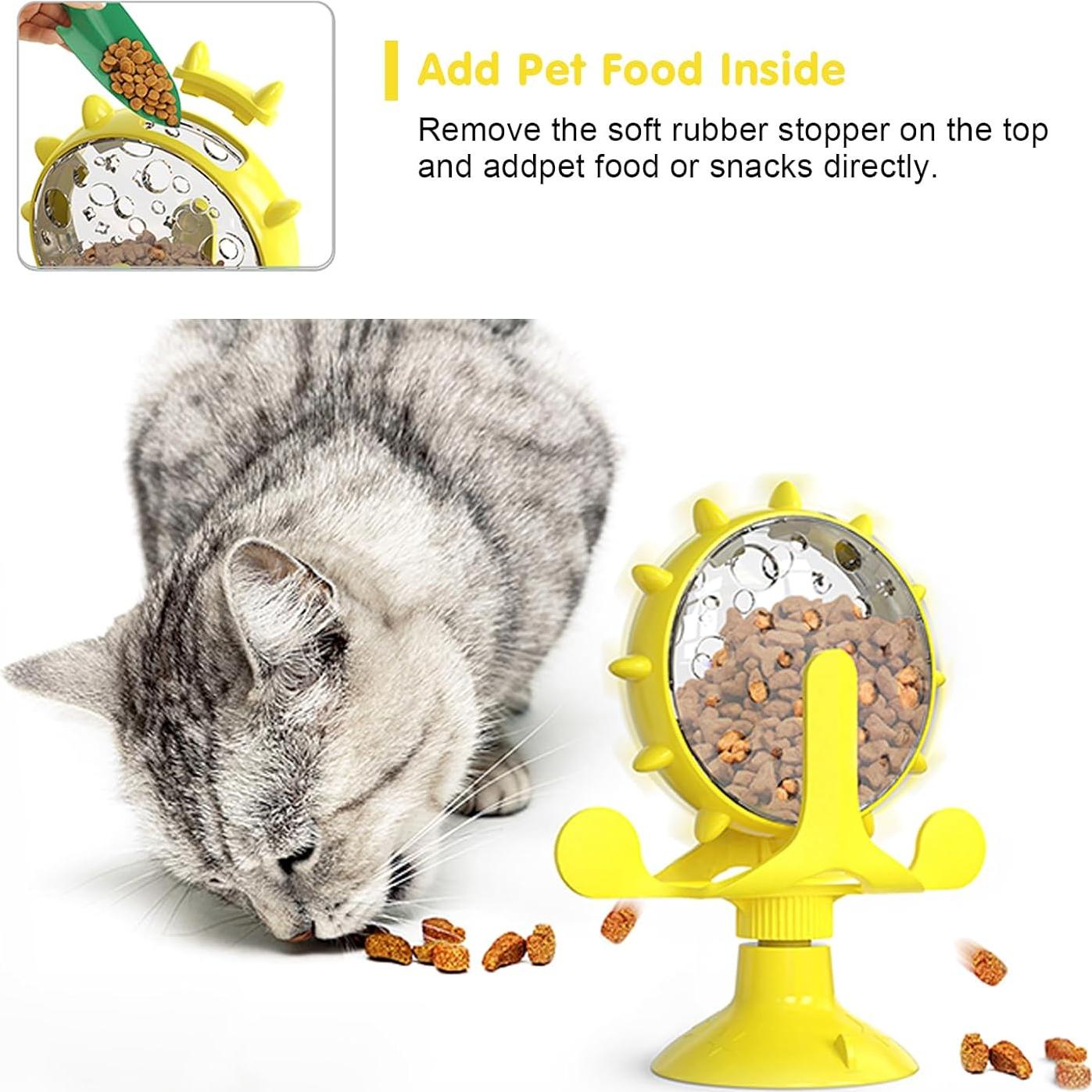 Dispensador de golosinas para mascotas AKAKL Amarillo 360°