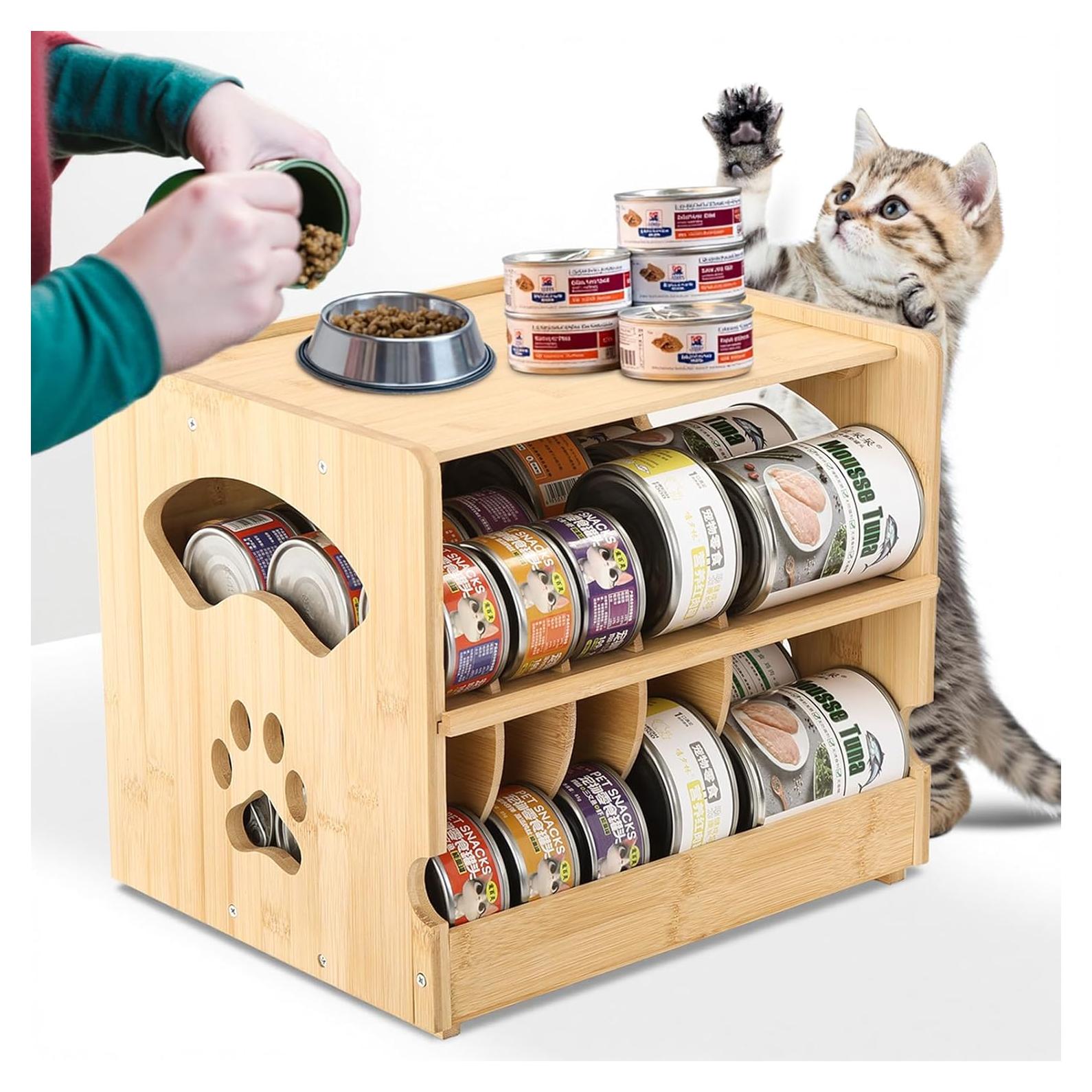 Organizador de Latas de Comida para Gatos HOSASSPER 2 Niveles