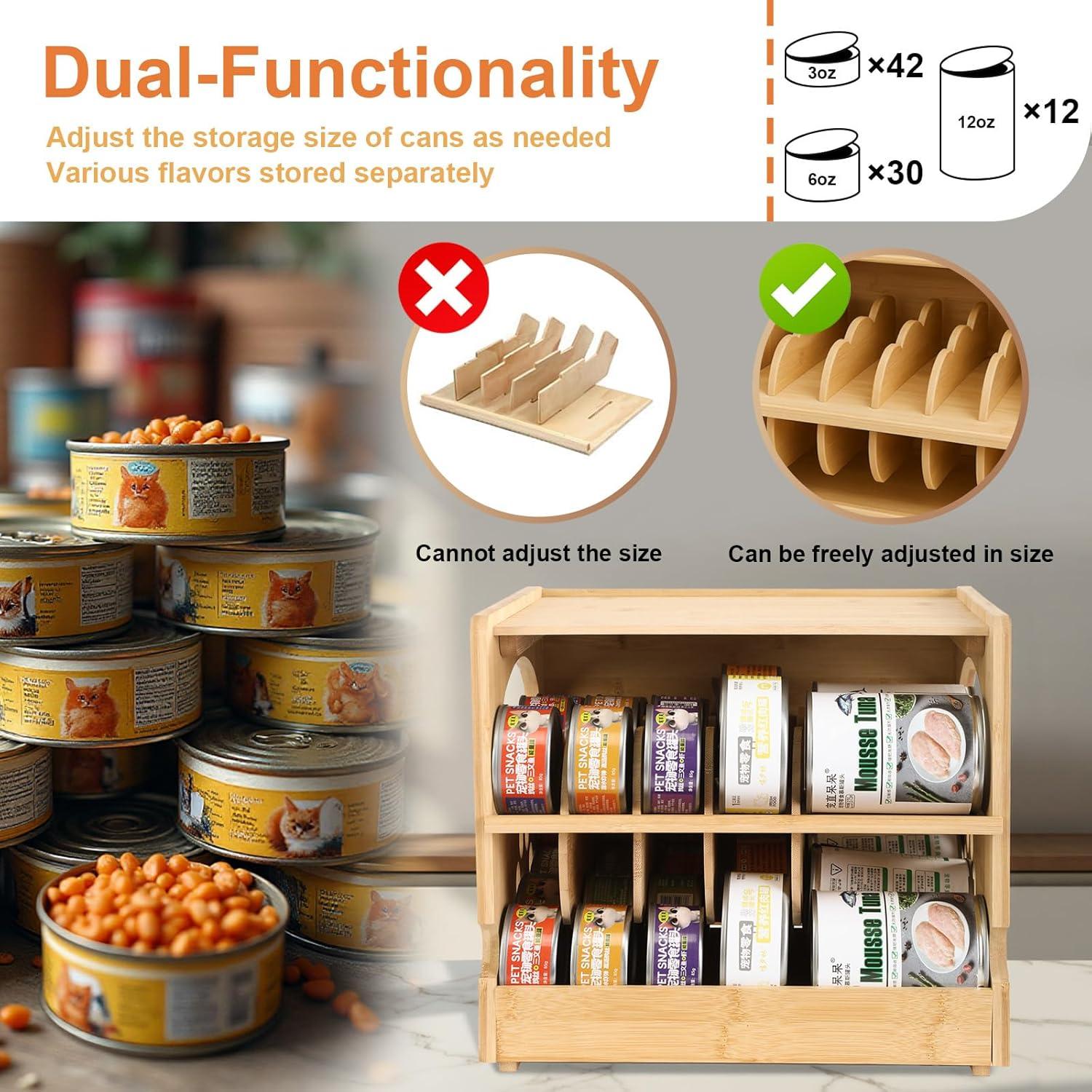 Organizador de Latas de Comida para Gatos HOSASSPER 2 Niveles