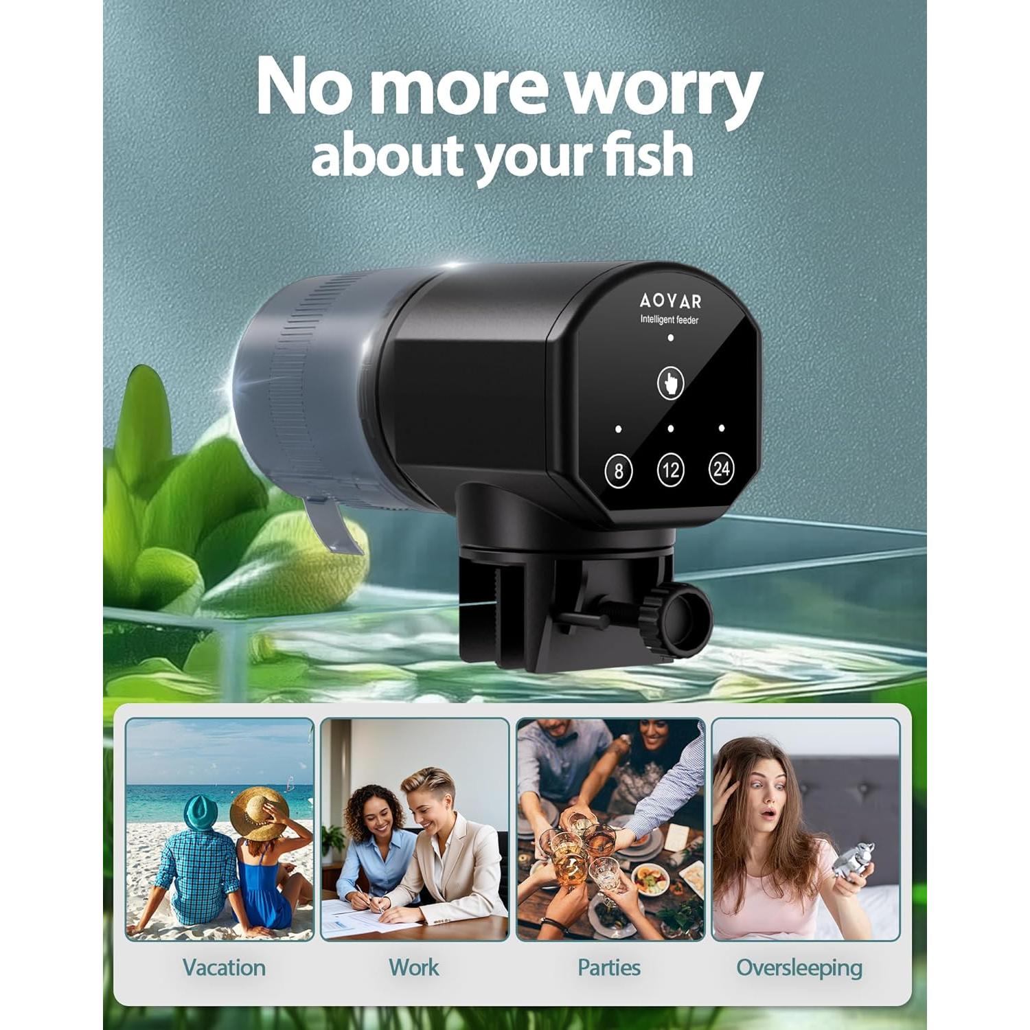 Dispensador Automático de Comida para Peces Aoyar 200ml