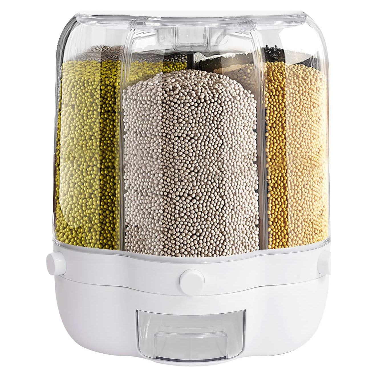 Dispensador de Arroz y Granos SNKOURIN 12.5kg 6 Compartimentos