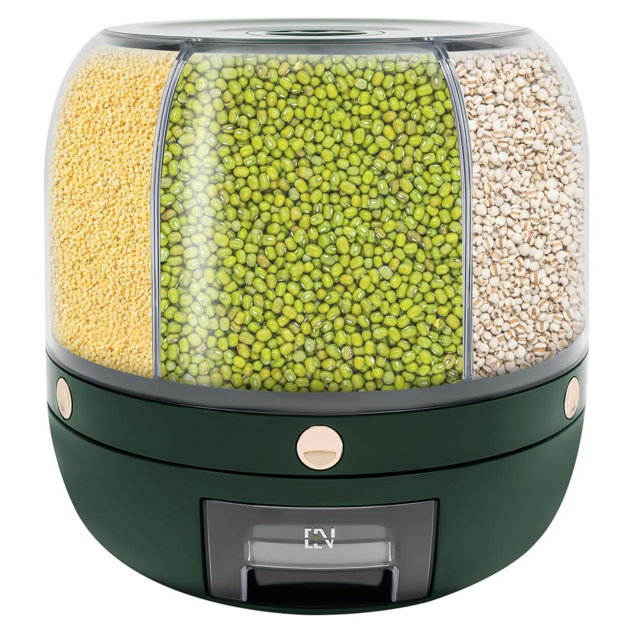 Dispensador de Granos TTOUOI 6 Compartimentos 5.91 kg Verde