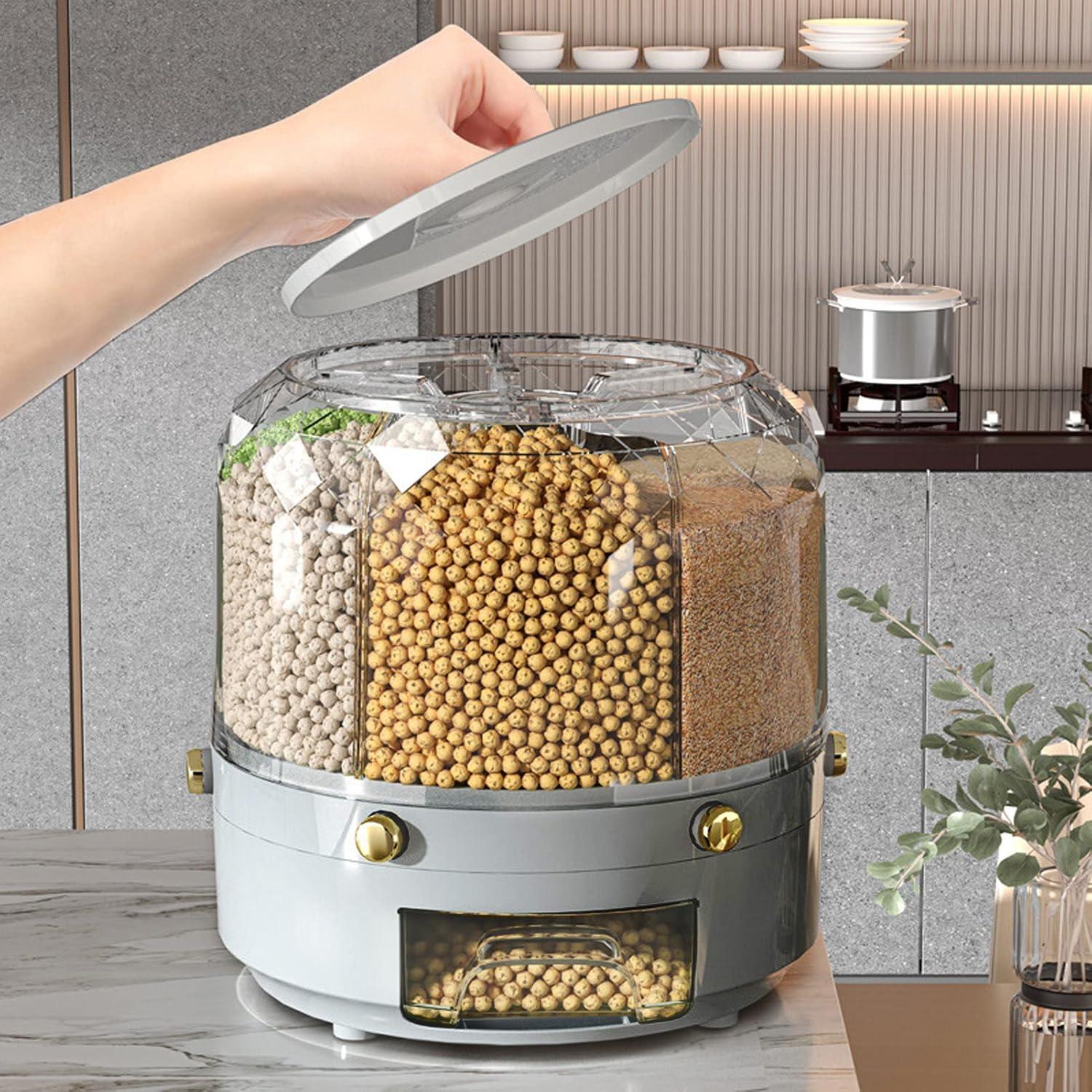 Dispensador de Granos Natudeco 6kg Rotativo 360° para Alimentos