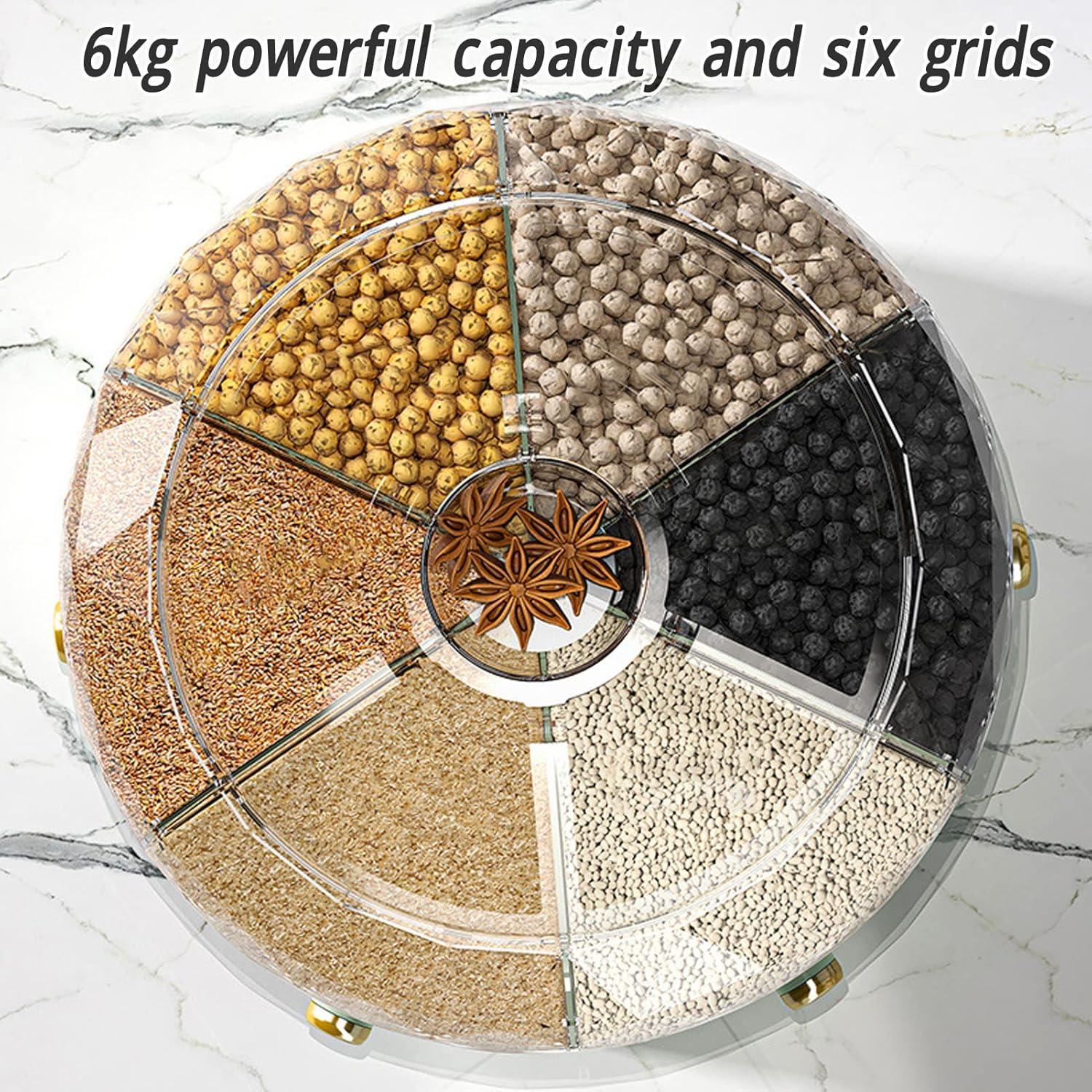 Dispensador de Granos Natudeco 6kg Rotativo 360° para Alimentos