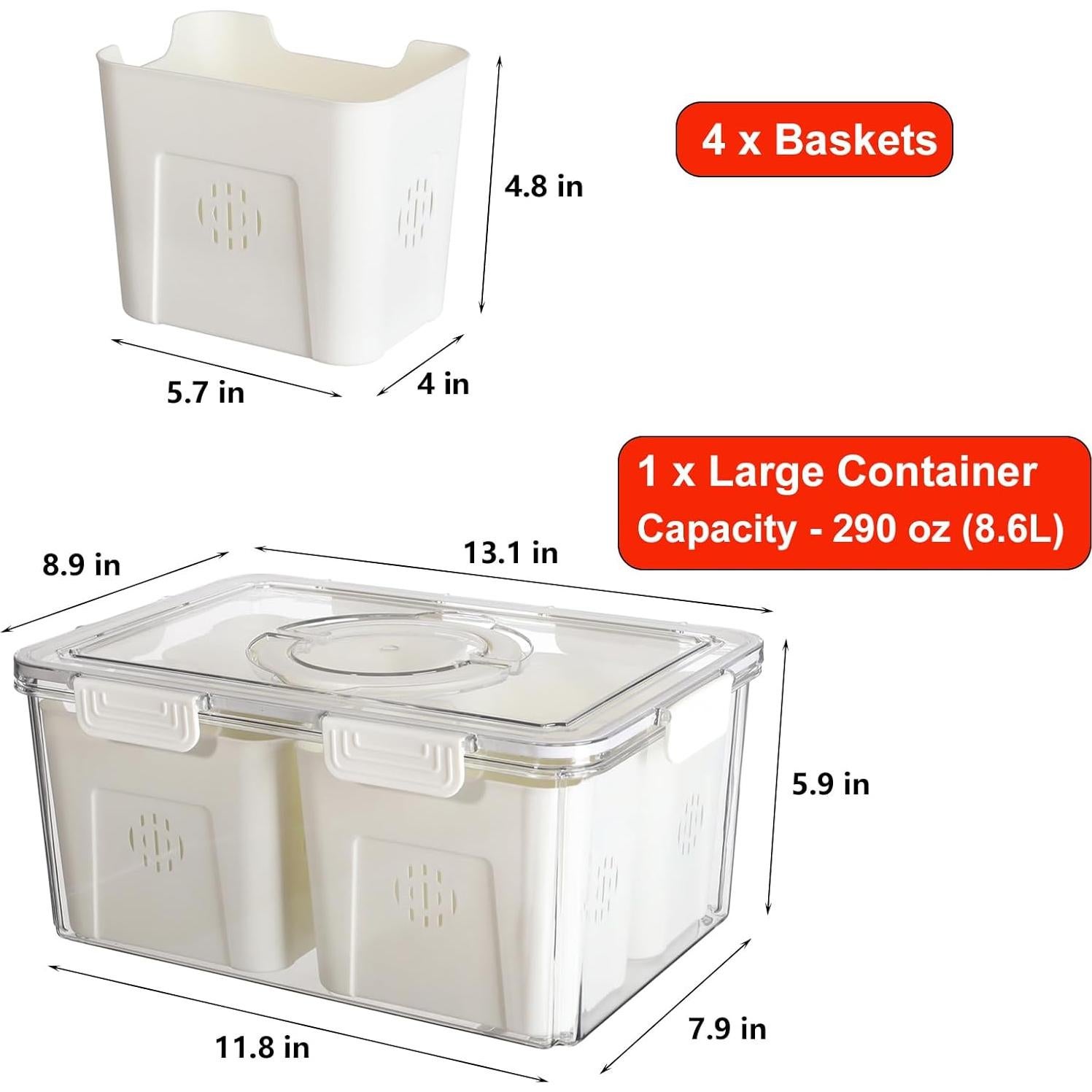 Contenedor de Almacenamiento Hermético Taiuloo 8.57L