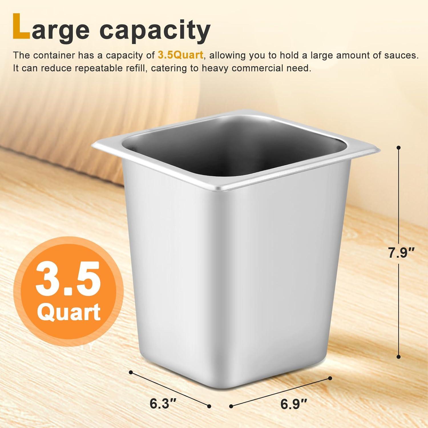 Dispensador de Salsa 3.2L Acero Inoxidable Saladulce