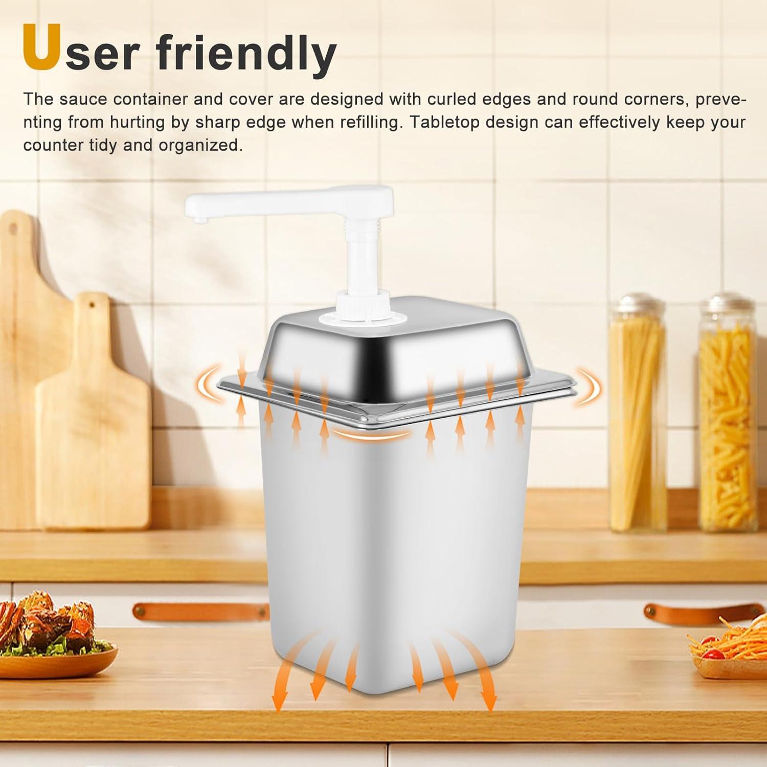 Dispensador de Salsa 3.2L Acero Inoxidable Saladulce