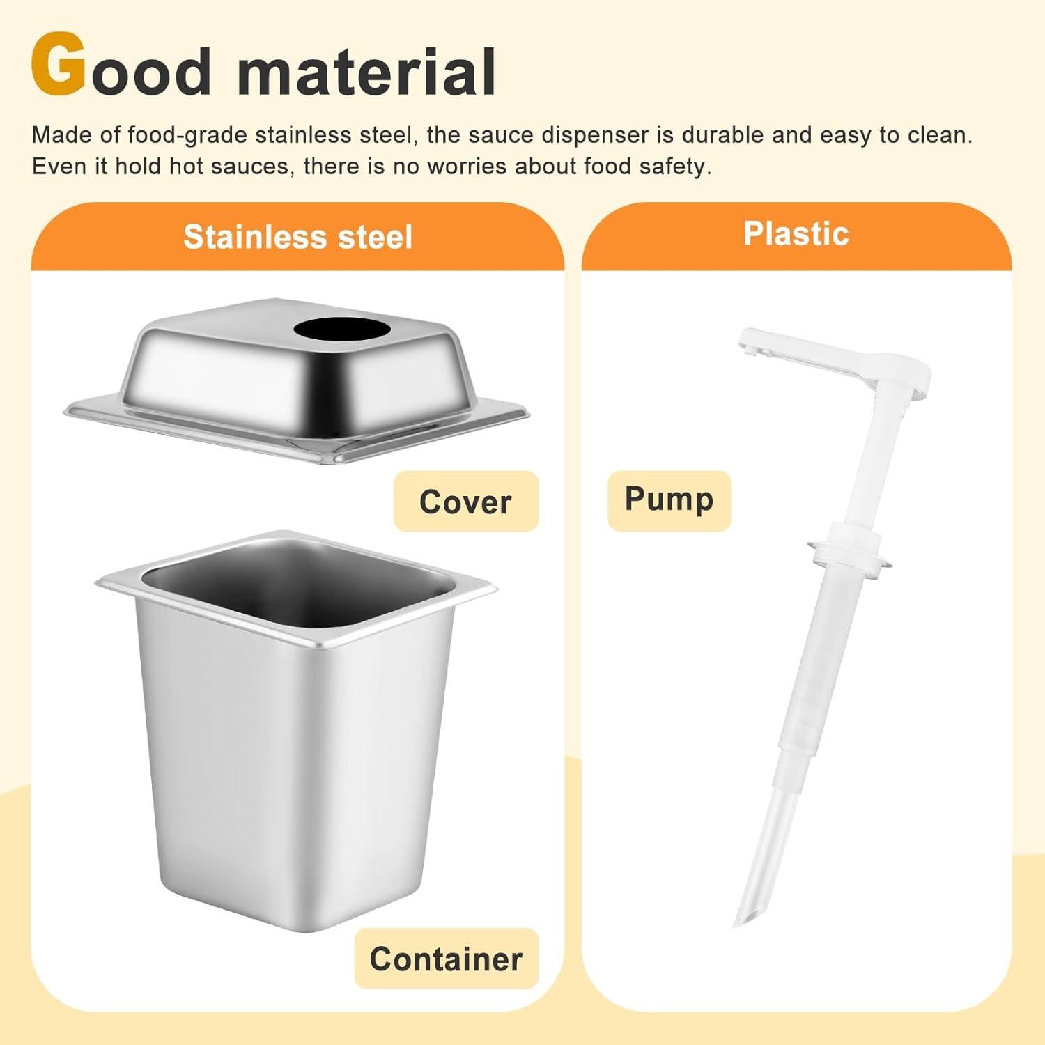 Dispensador de Salsa 3.2L Acero Inoxidable Saladulce