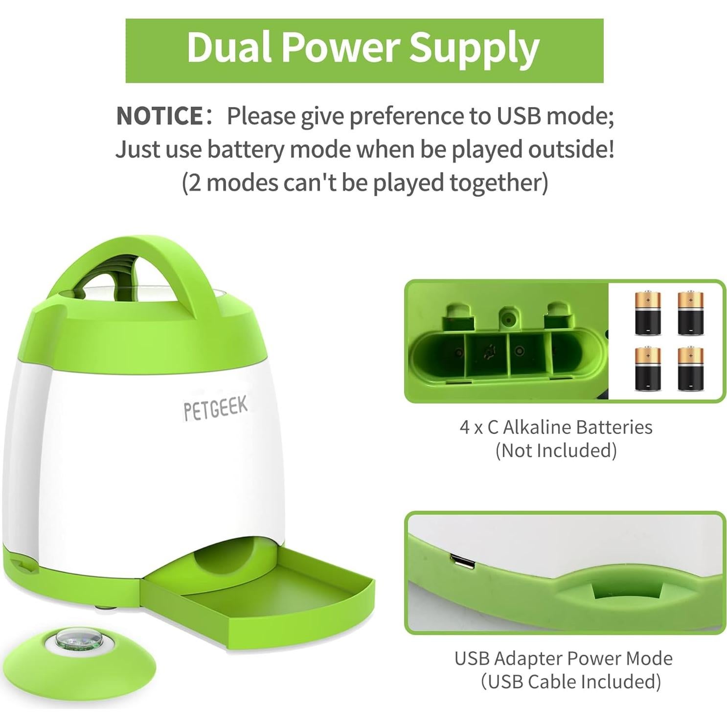 Dispensador de golosinas para perros PETGEEK automático verde