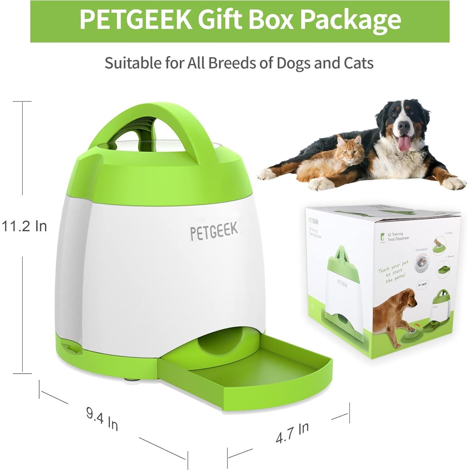 Dispensador de golosinas para perros PETGEEK automático verde