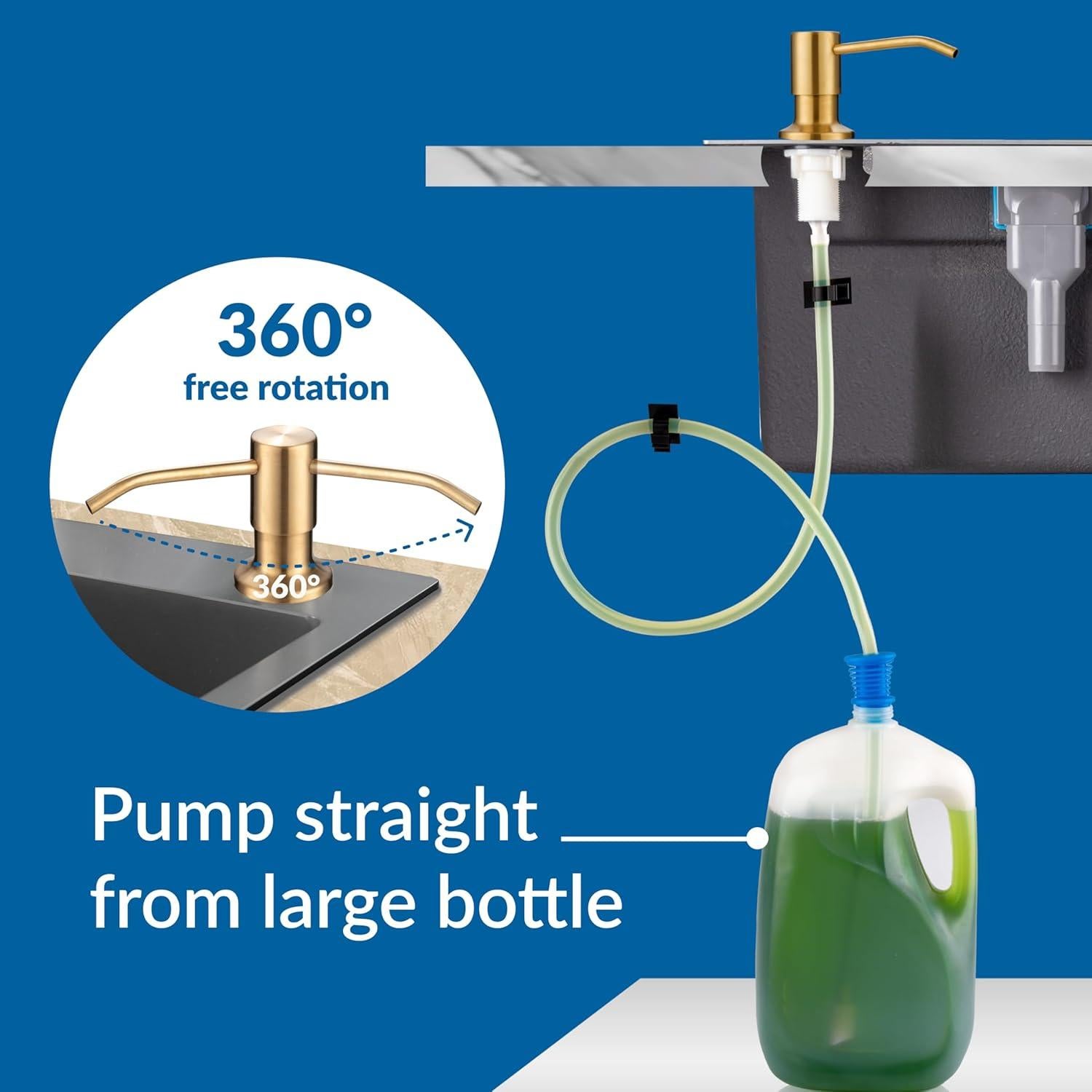 Dispensador de Jabón YOFOCOO Acero Inoxidable Dorado 119 cm