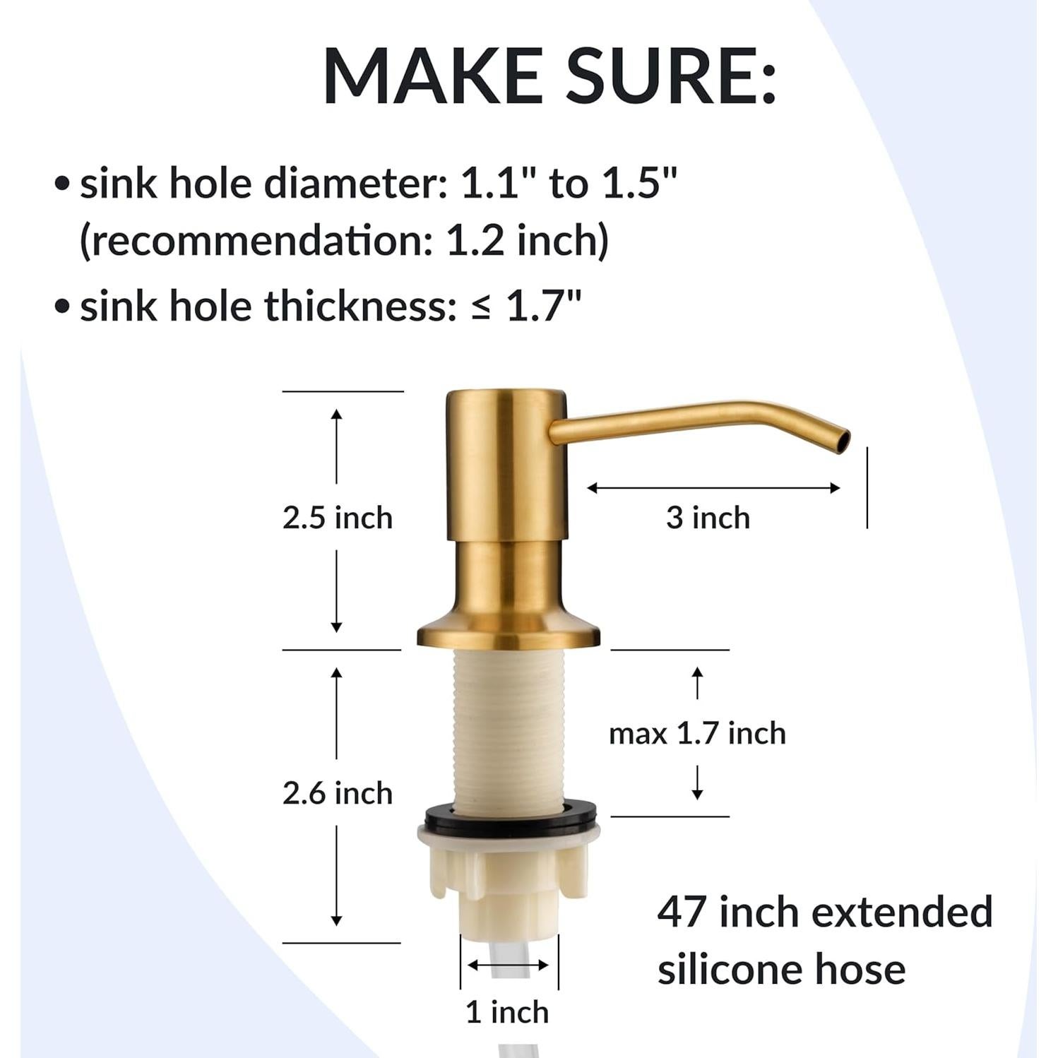 Dispensador de Jabón YOFOCOO Acero Inoxidable Dorado 119 cm