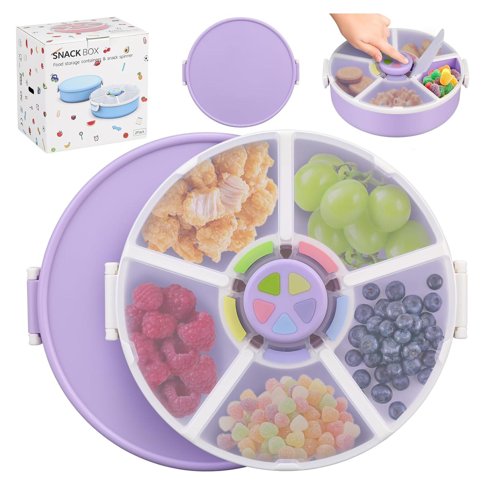 Contenedor de Snack Aimsnk 5 Compartimentos 1.5L Púrpura