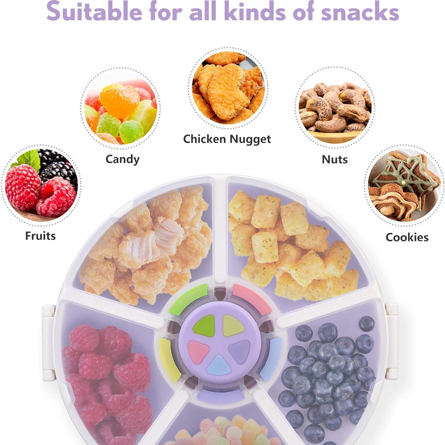 Contenedor de Snack Aimsnk 5 Compartimentos 1.5L Púrpura