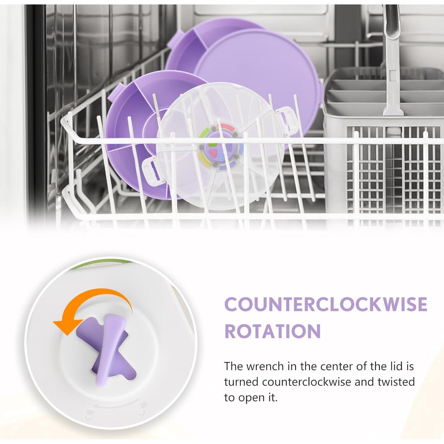 Contenedor de Snack Aimsnk 5 Compartimentos 1.5L Púrpura