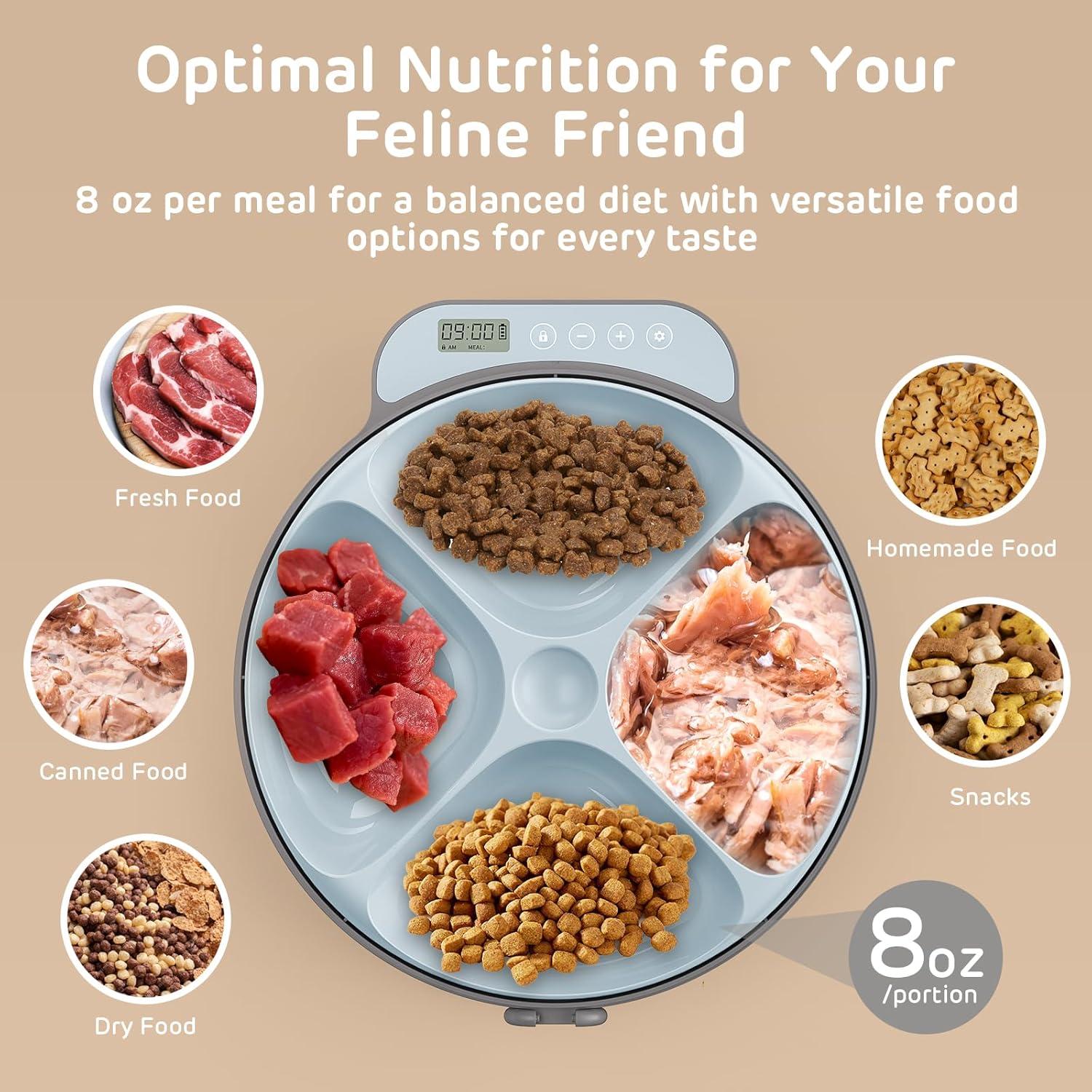 Alimentador Automático iPettie Zharko 4 Comidas Gato 226g