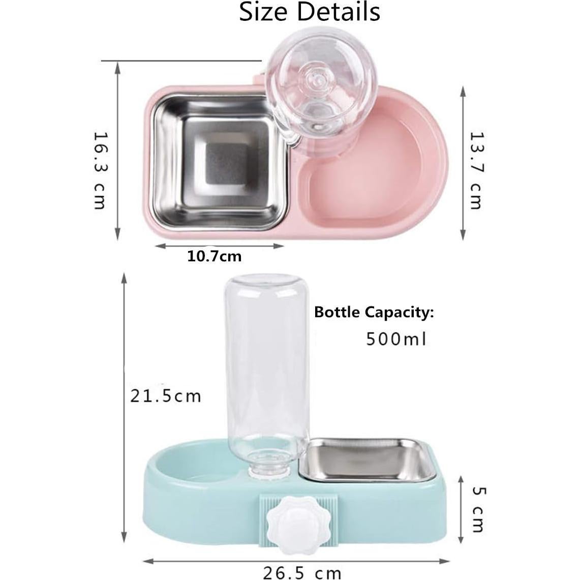 Soporte Doble Tazón Acero Inoxidable Utaomld Azul 26,5cm