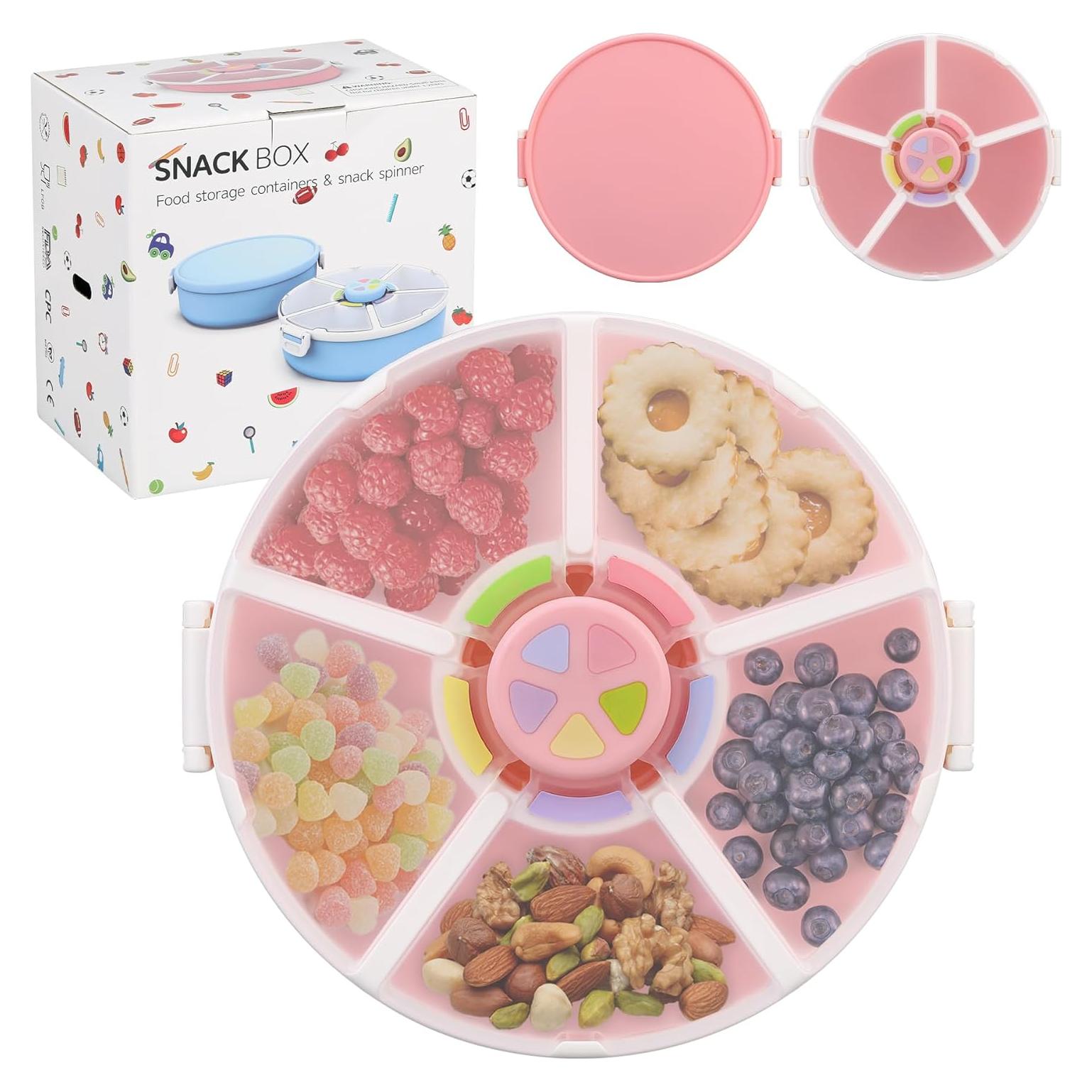 Contenedor de Snacks Pawtong 5 Compartimentos Rosa 422g